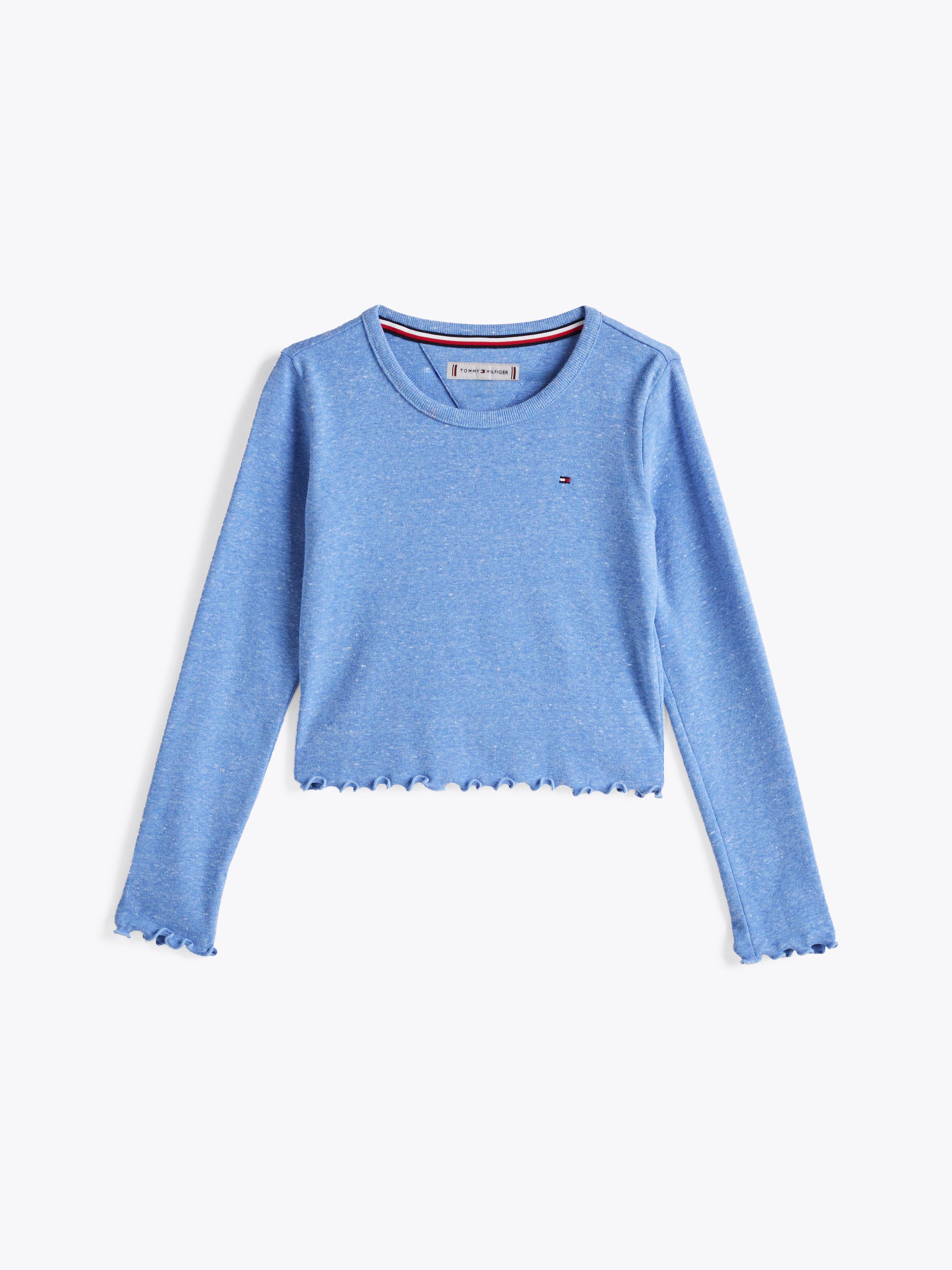 Tommy Hilfiger Langarmshirt SLUB KNIT TOP LS mit gewelltem Saum – Bild 2 von 4