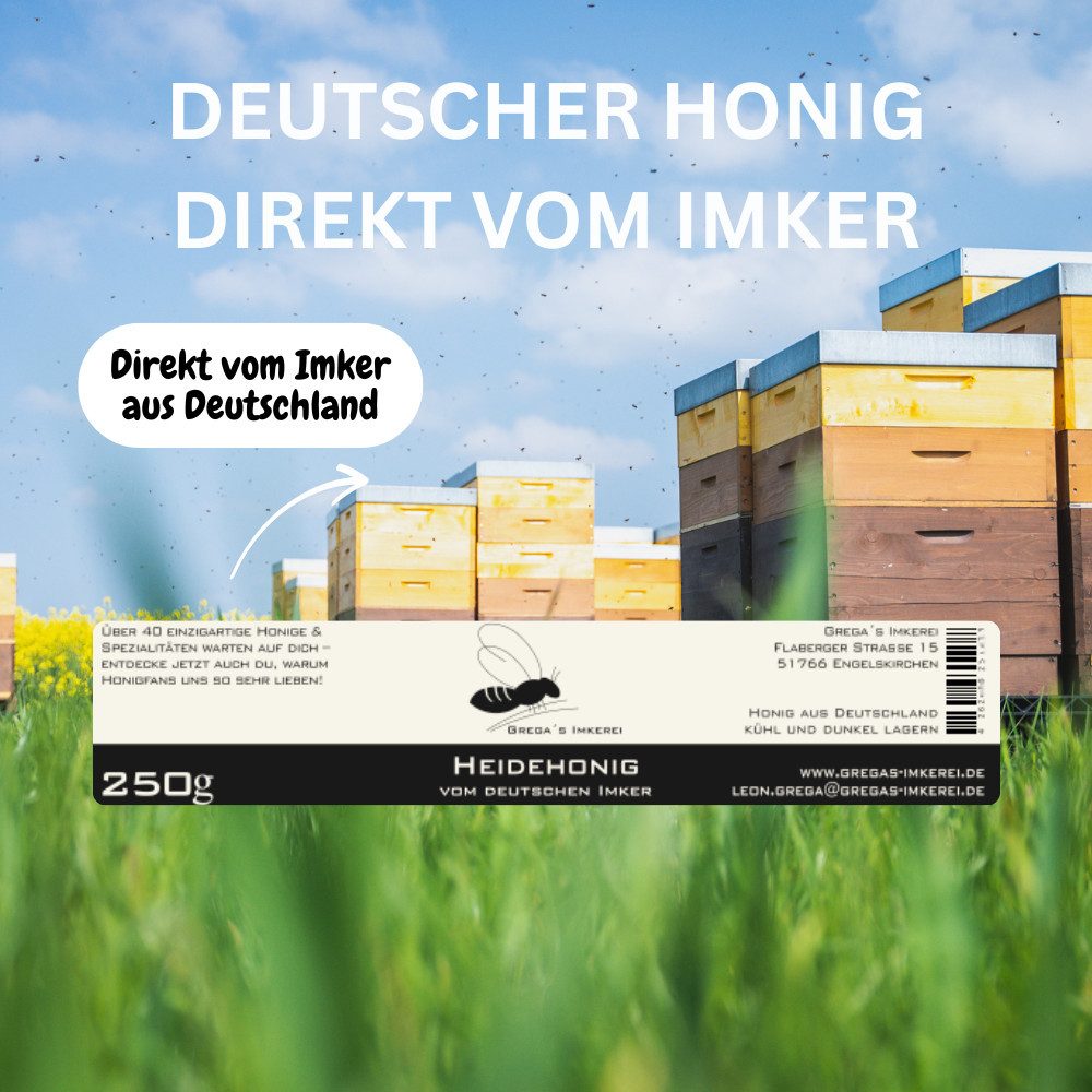 Grega´s Imkerei Honig Heidehonig aus Deutschland, 1 x 250 g, herb & malzig Heidehonig direkt vom Imker – Bild 5 von 5