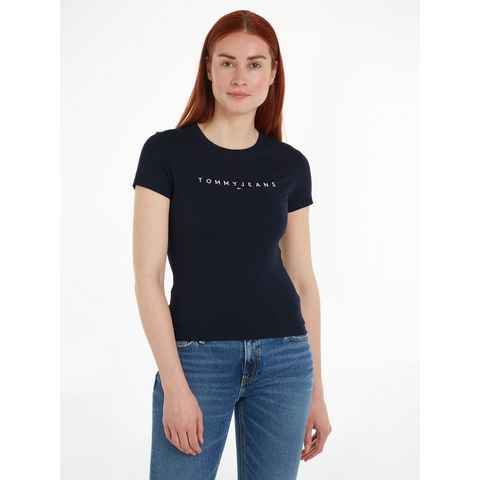 Tommy Jeans T-Shirt Slim Tee Linear Logo Shirt mit Logostickerei