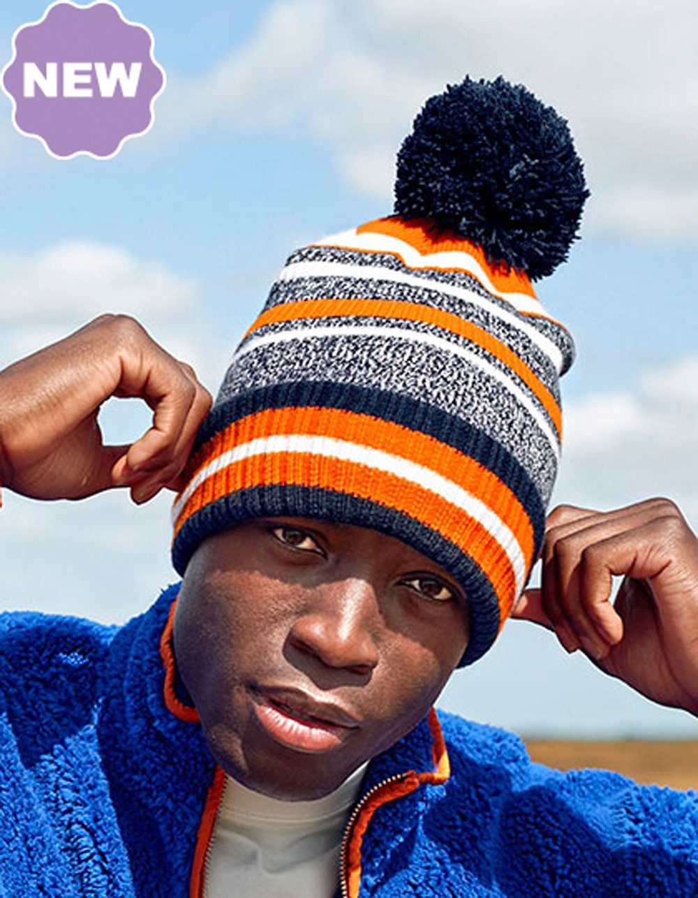 Goodman Design Strickmütze Bommelmütze Winter Beanie aus Recycelten Polyester Microfleece-Futter für Tragekomfort und Wärme