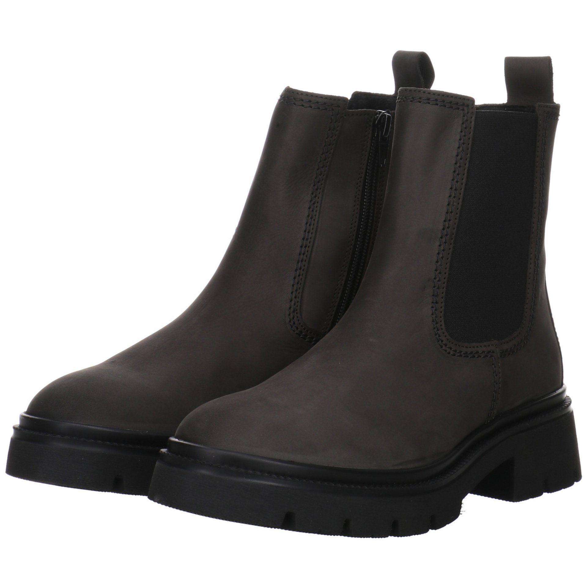 Grau Chelsea Damen Boots Nubukleder Stiefelette Stiefeletten (pepper/schwarz) Gabor Schuhe