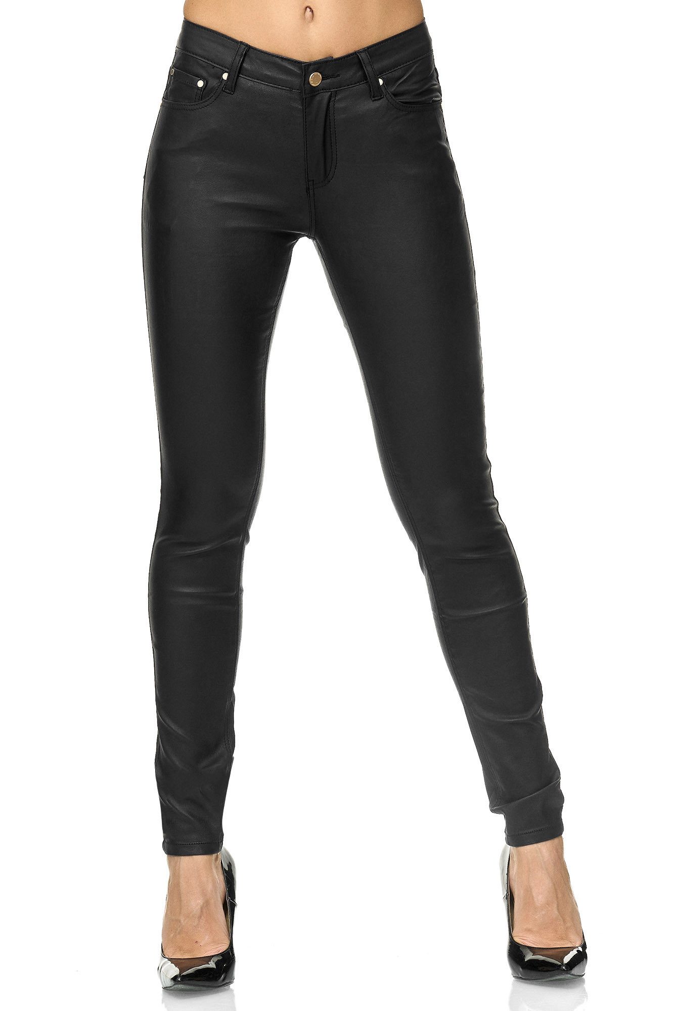 Elara Lederimitathose Kunstleder Hose günstig online kaufen
