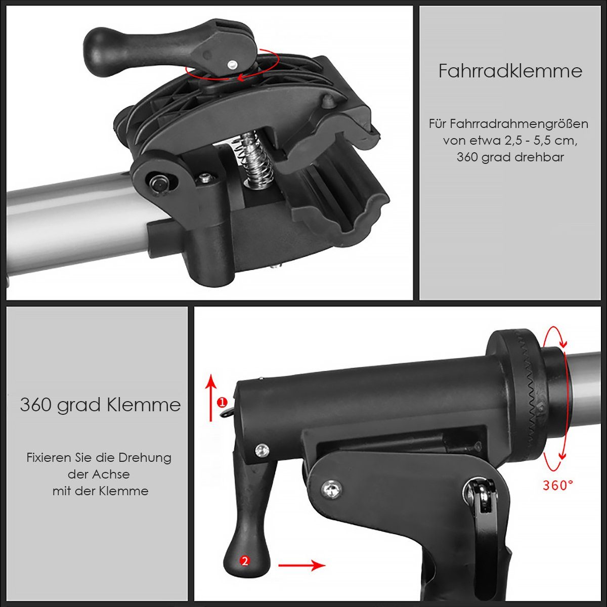 Silber für Fahrrad Fahrrad-Montageständer für Profis, e-Bike Fahrradständer Stativ mit MidGard &