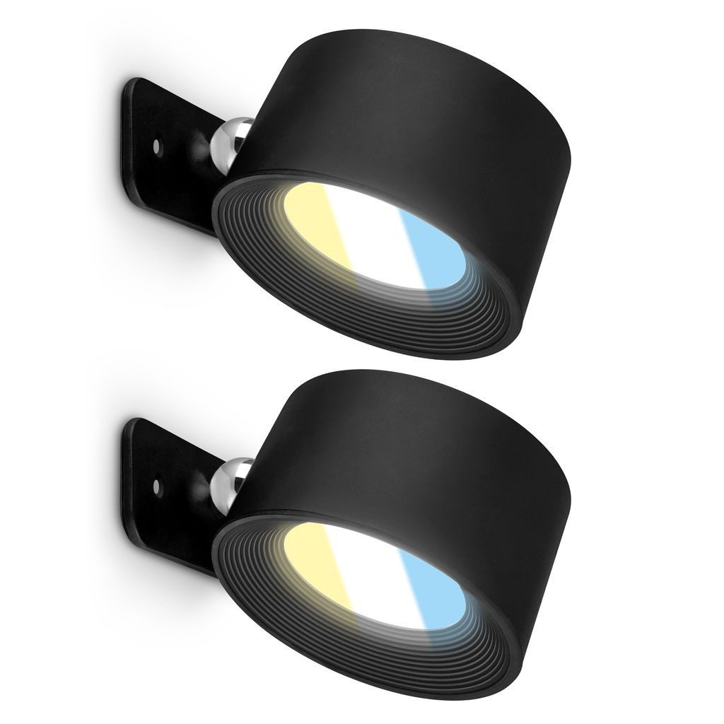 Briloner Leuchten Wandleuchte 2385025, Dimmfunktion, LED fest integriert, 6500K - Kaltweiß, LED Wandlampe 8,7x7,5x4,8 cm Schwarz 3W Innen ohne Stromanschluss