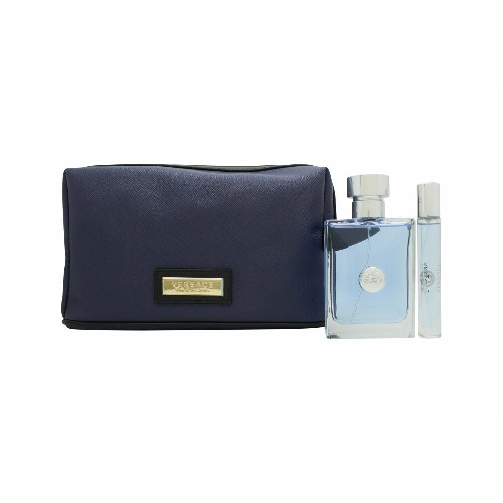 Versace Duft-Set pour Homme Geschenkset 100ml EDT + 10ml EDT + Kosmetiktasche