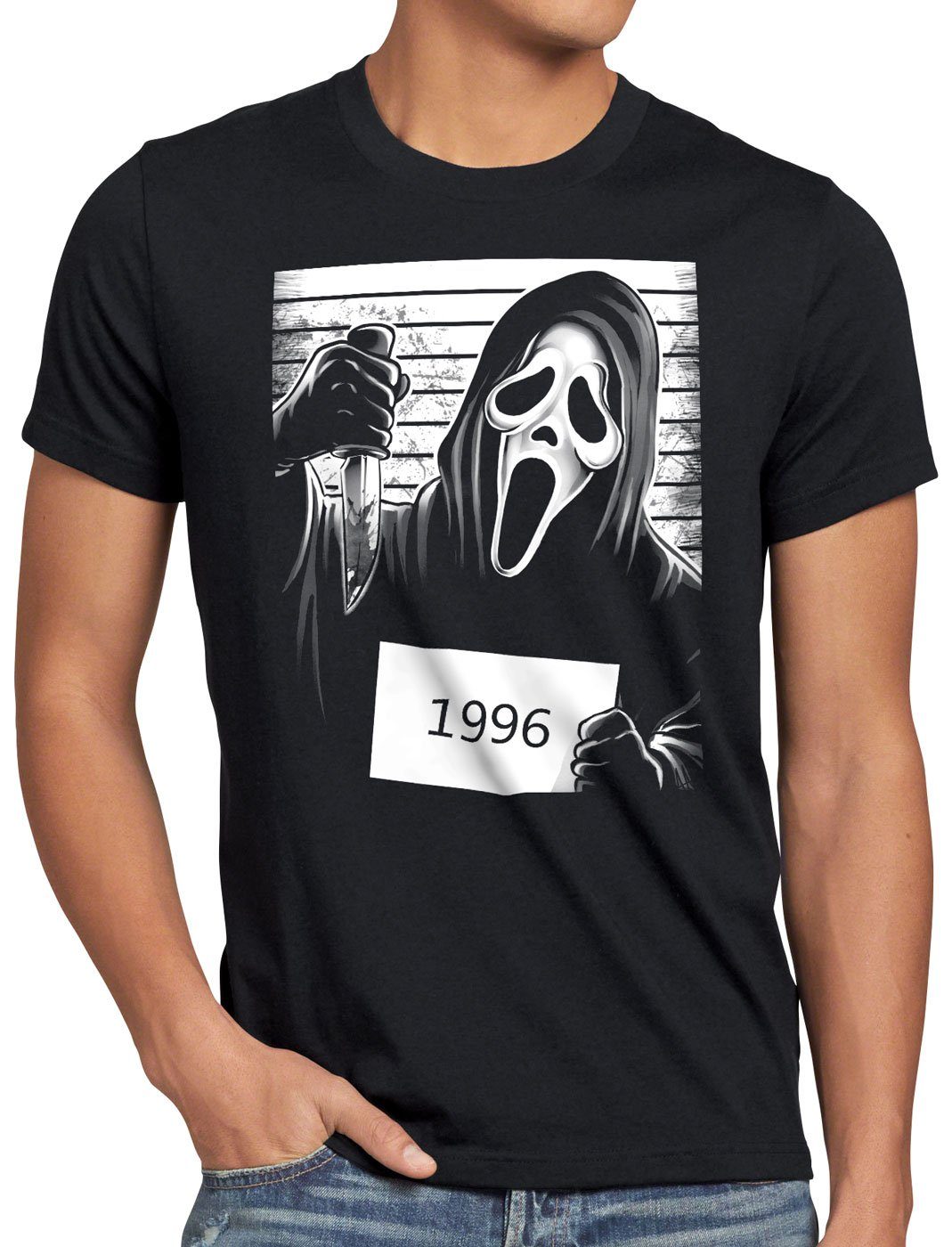 style3 Print-Shirt Herren T-Shirt Scream 1996 maske halloween horror