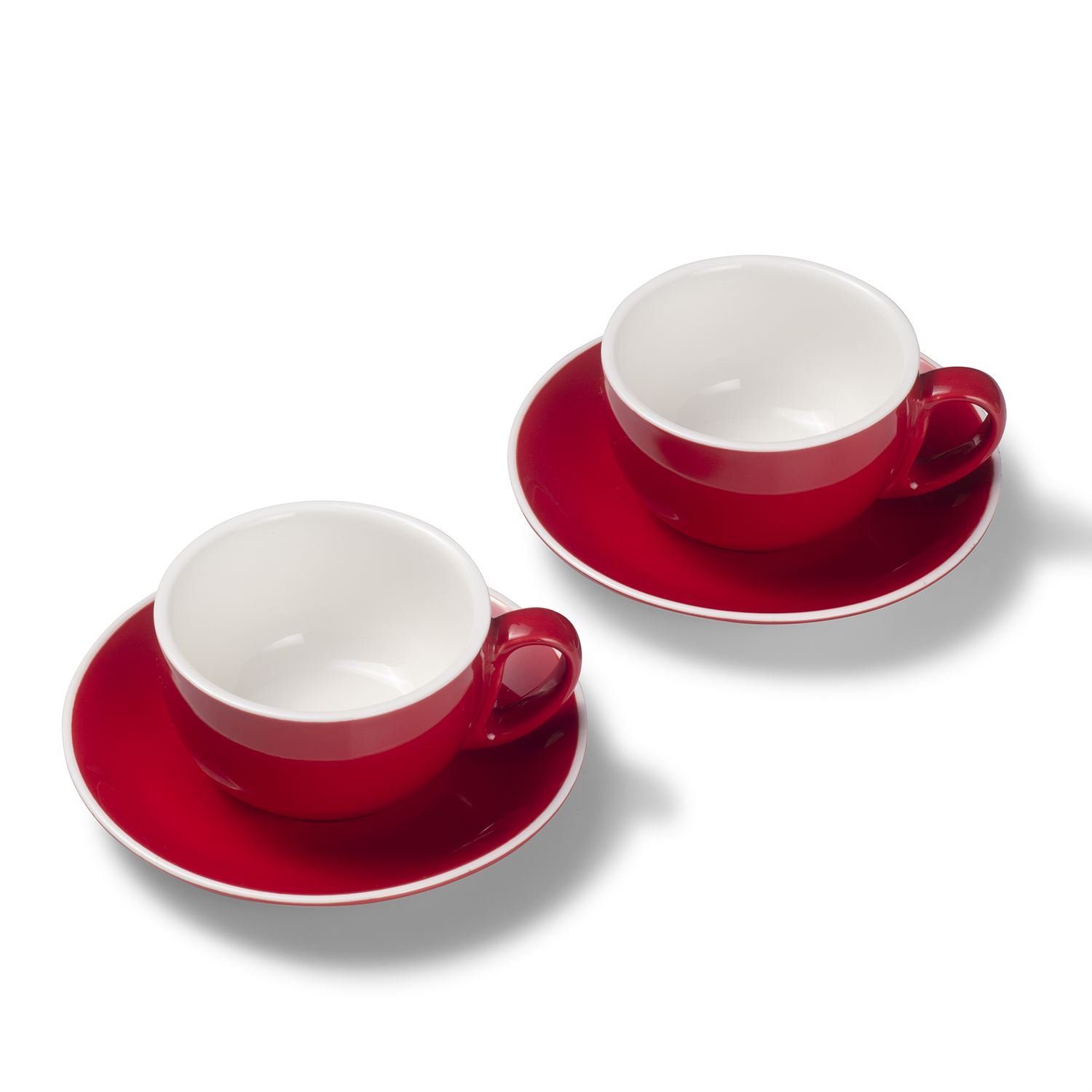 Terra Home Milchkaffeetassen-Set, 2er Tasse Rot Terra glossy, Home Porzellan