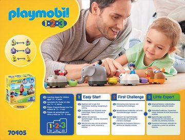 Playmobil® Konstruktions-Spielset Mein Schiebetierzug (70405), Playmobil 1-2-3, (9 St), Made in Europe