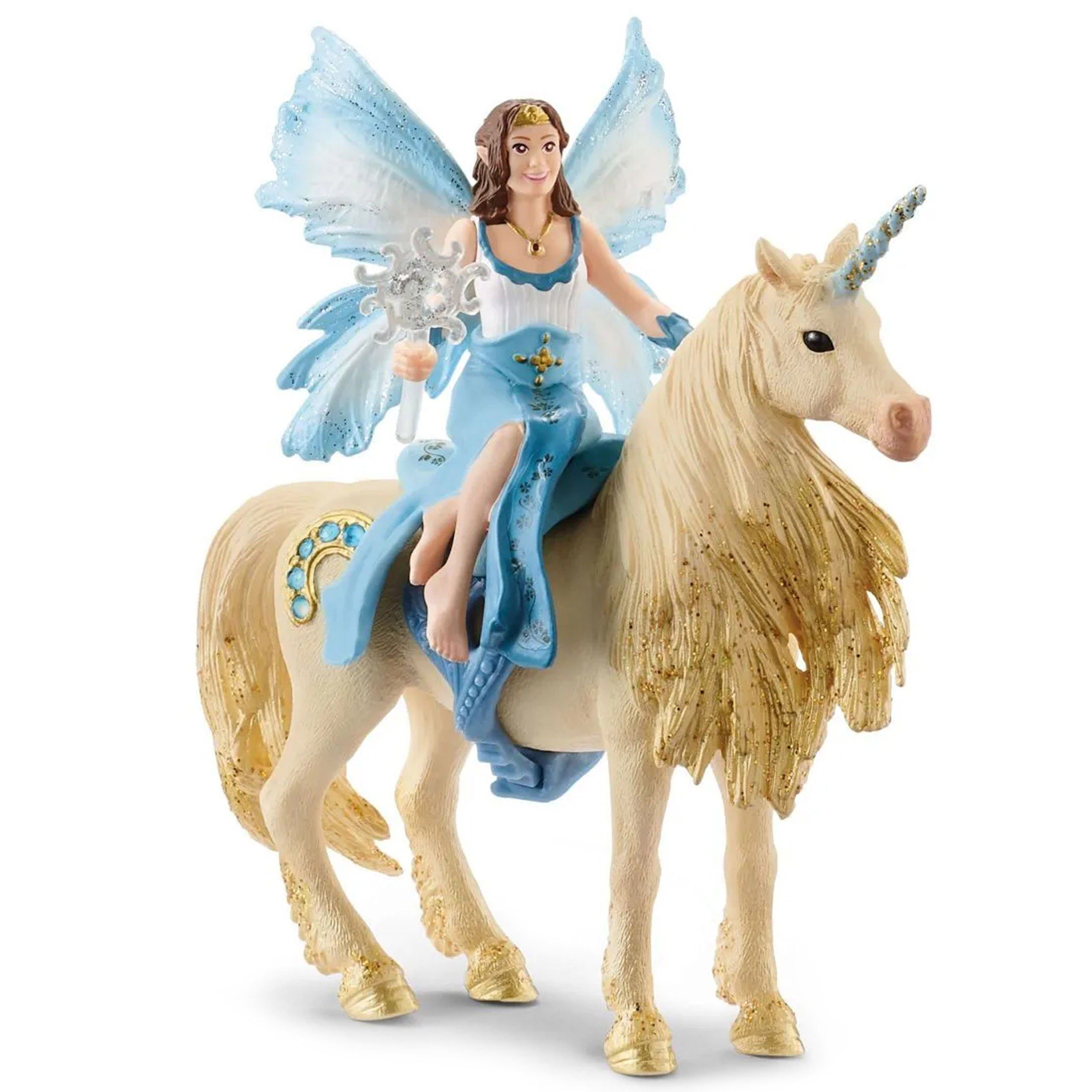 Spielfigur Schleich Bayala - Eyela auf dem goldenen Einhorn, ab 5 Jahren