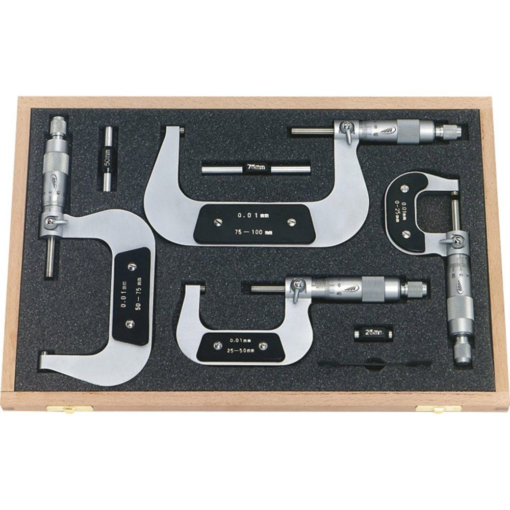 Messschieber HELIOS PREISSER 0800 513 Bügelmessschrauben-Set 0 - 100 mm Ablesung