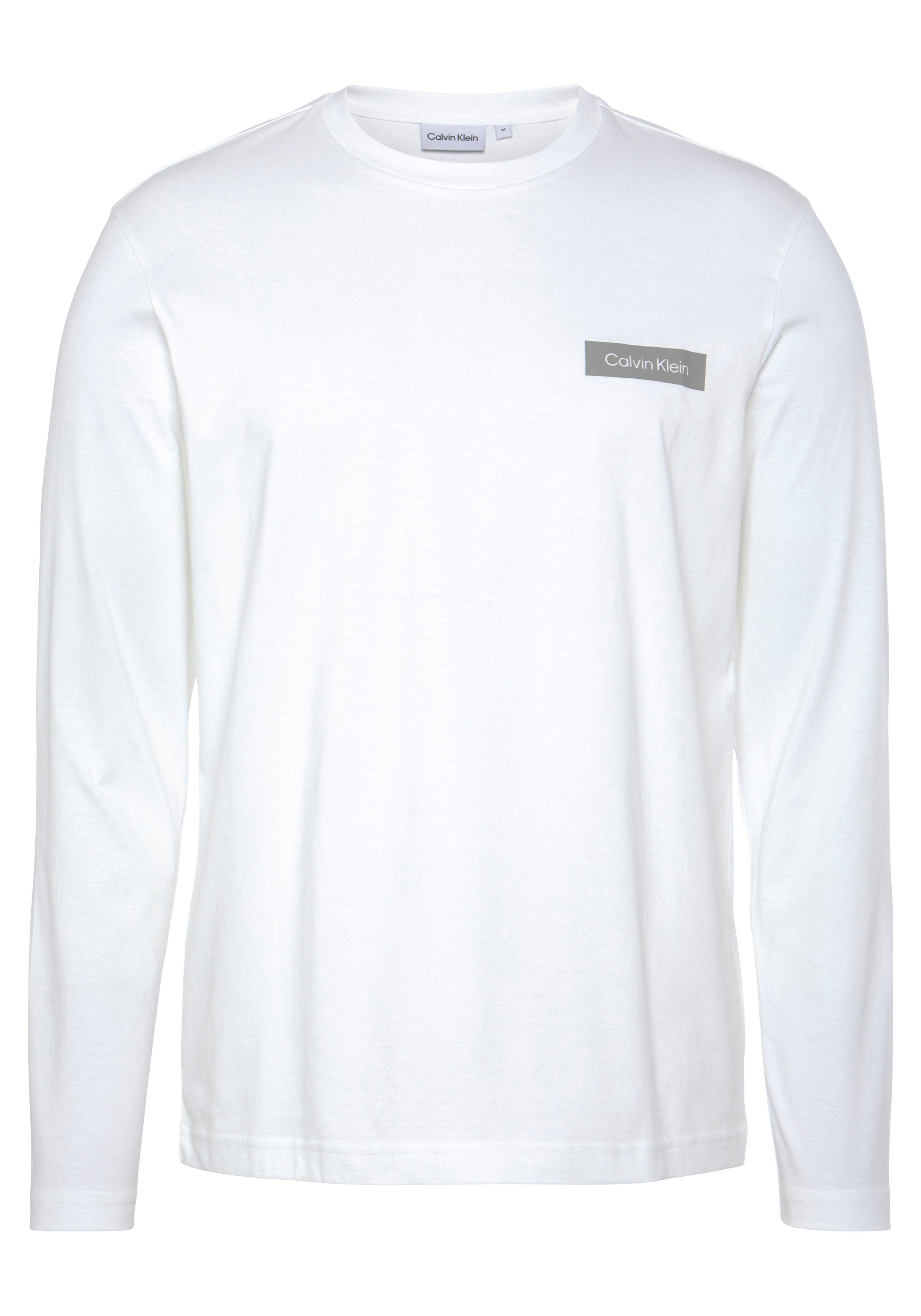 Calvin Klein LOGO CONTRAST Bright mit LS CK-Logodruck White T-SHIRT LINE Langarmshirt