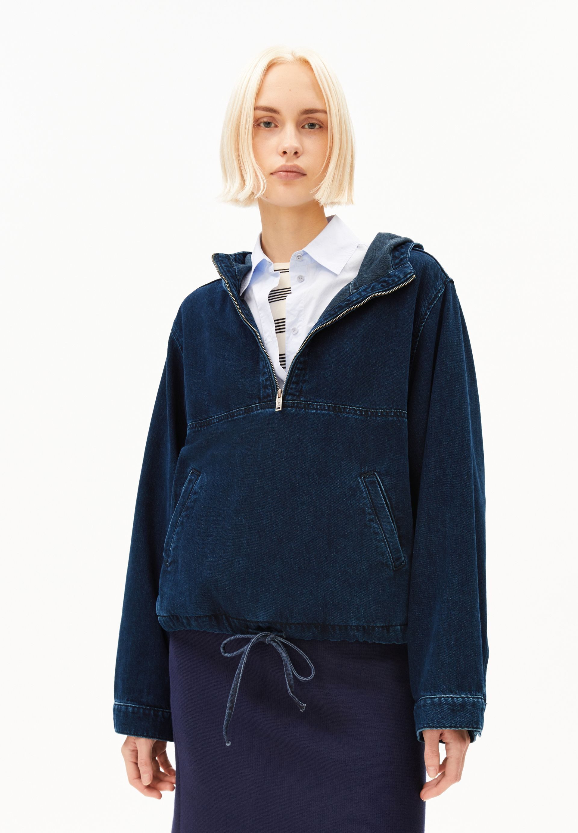 Armedangels Jeansjacke HOODED Bio-Baumwoll Mix Oversized Fit