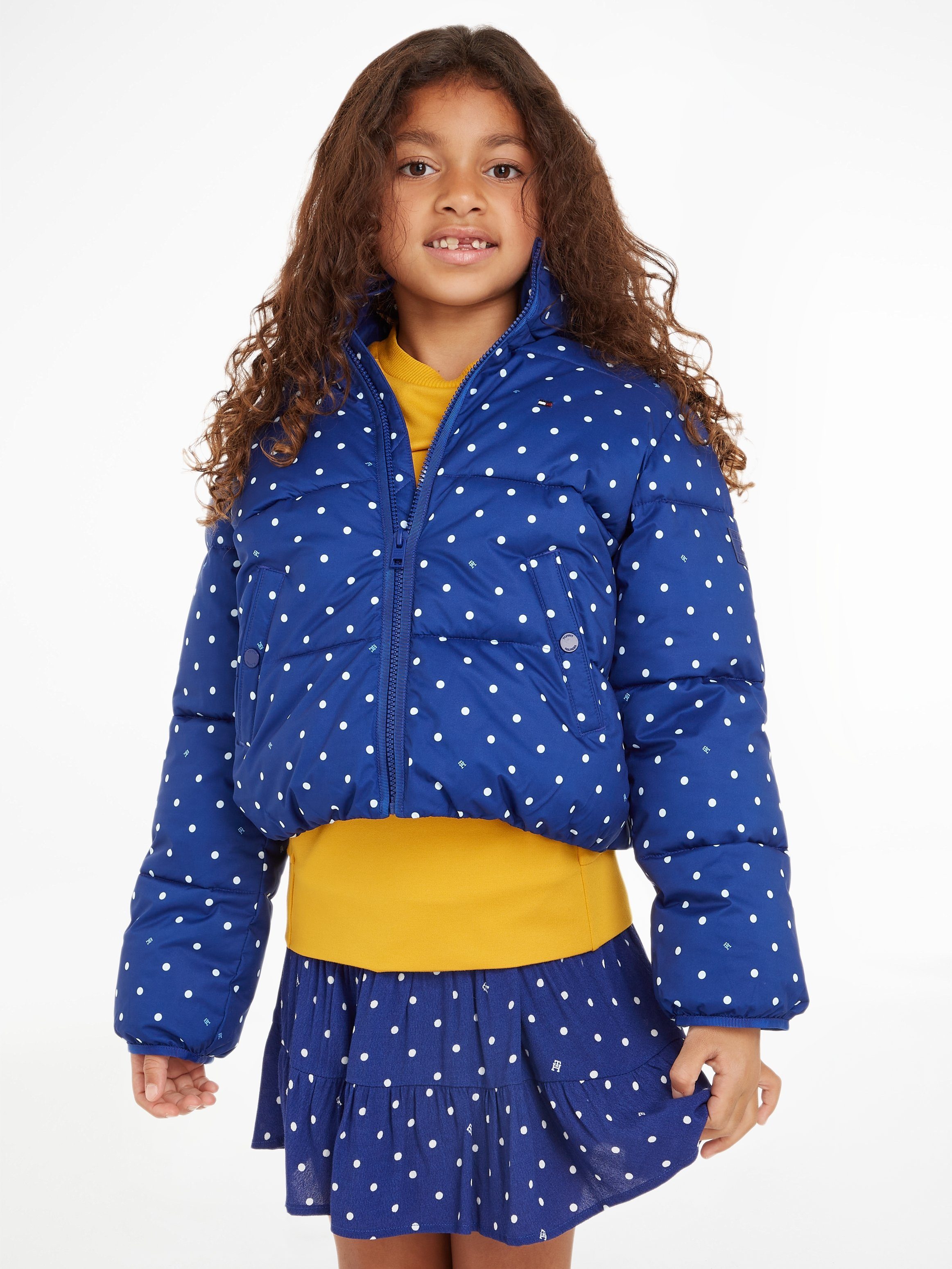 Tommy Hilfiger Winterjacke ALLOVER PRINTED MiniMe,mit Tupfendessin Kinder JACKET Kids PUFFER Junior allover