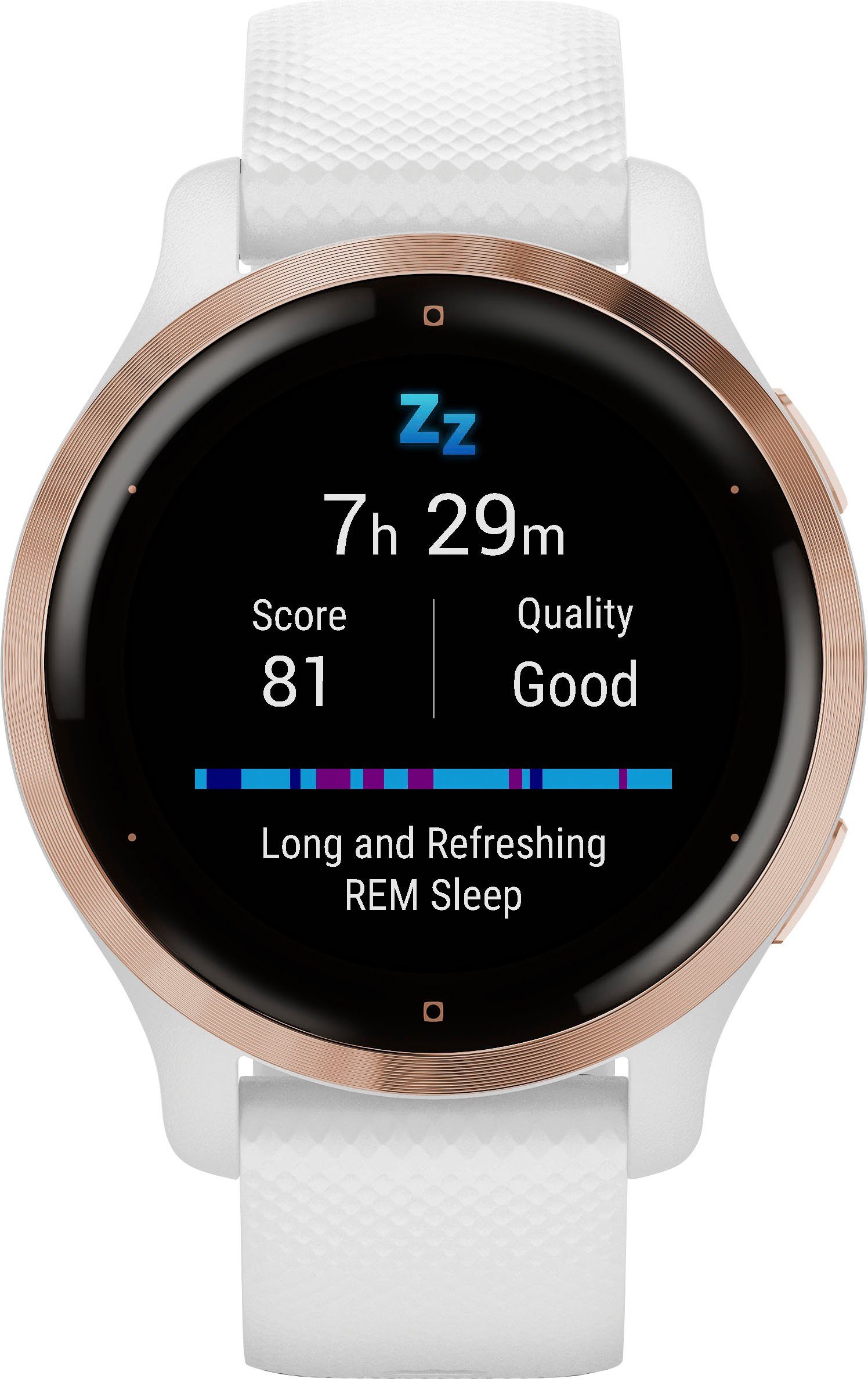 2S (2,8 vorinstallierten Garmin Smartwatch cm/1,1 Venu Sport-Apps rose | Weiß Zoll), 25 weiß,