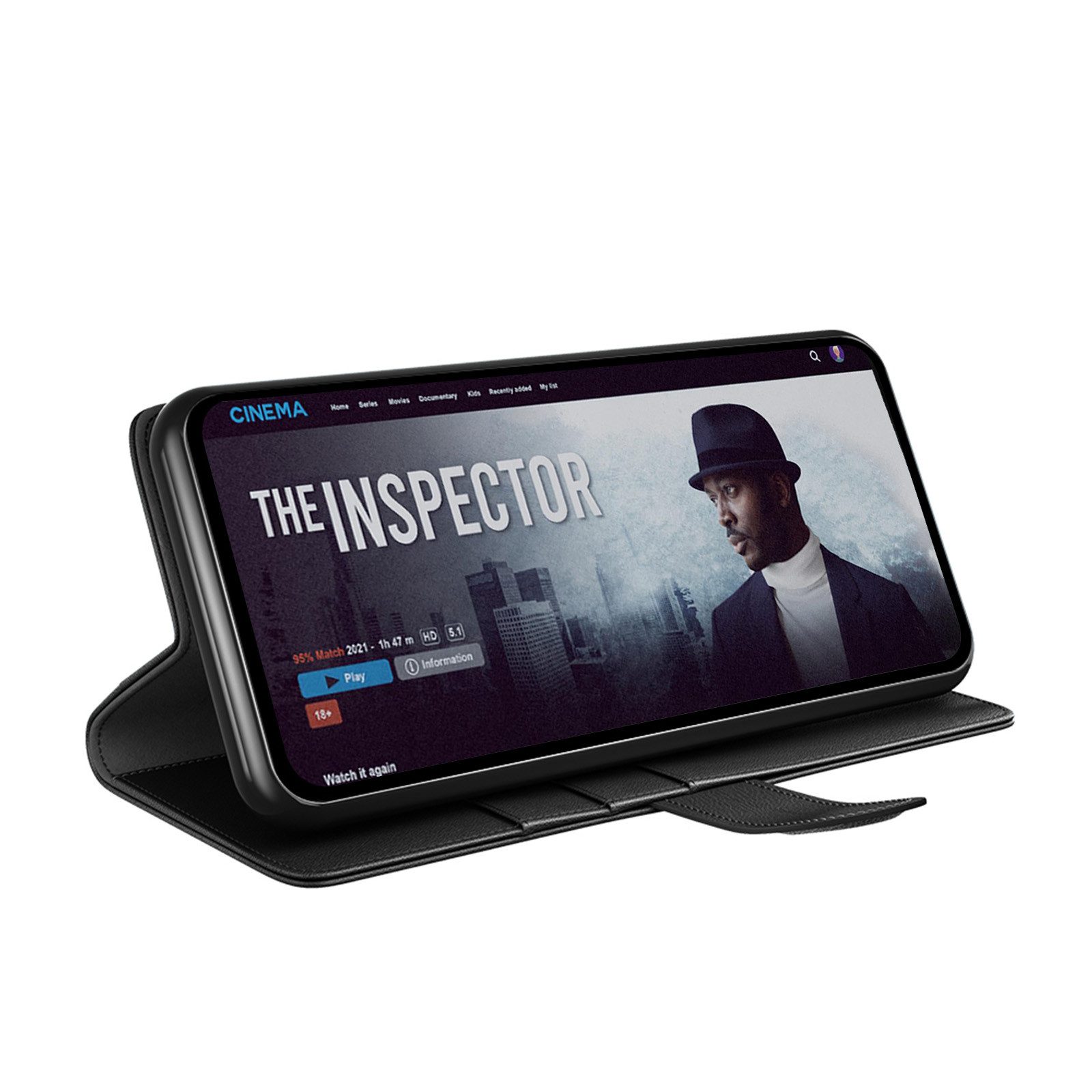 Tec-Expert Handyhülle Echtleder Hülle für Samsung Galaxy A52 6.5 Zoll, 6.5", Cover Klapphülle Case mit Kartenfächern und Geldfach aufstellbar – Bild 3 von 5
