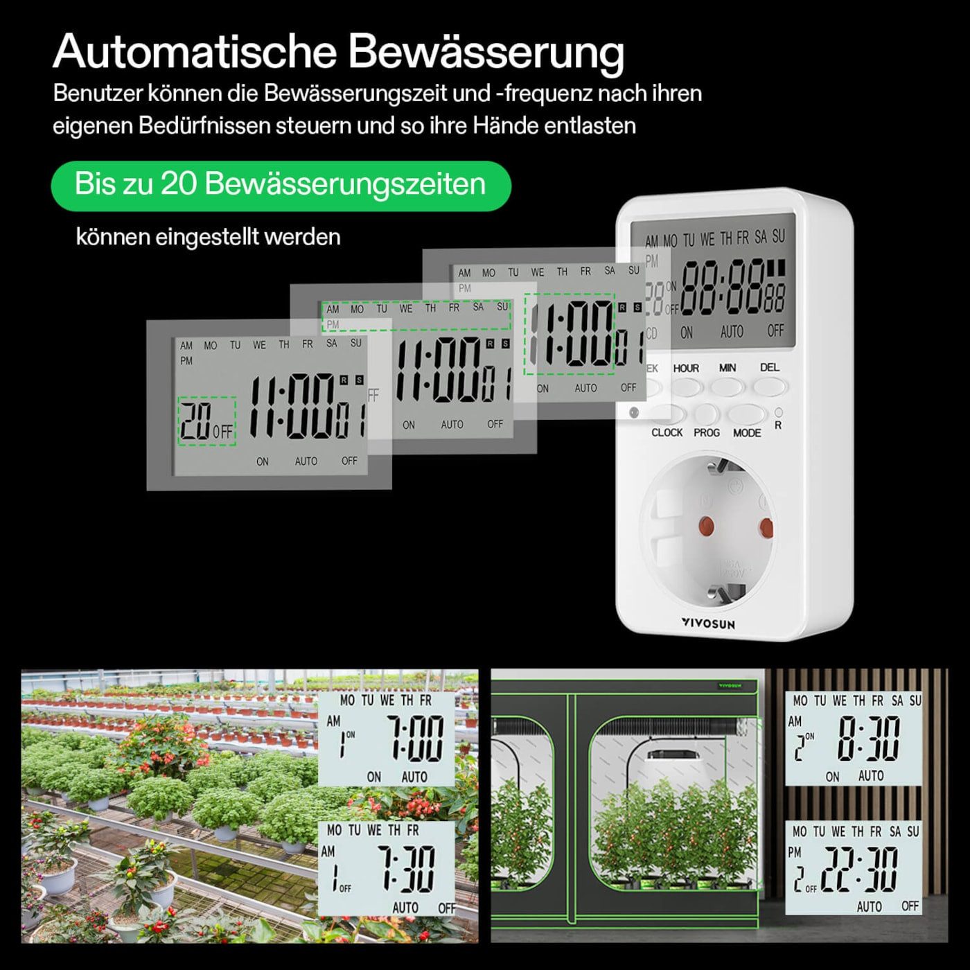 VIVOSUN Bewässerungssystem VIVOSUN FlexFeed Automatisches Tropfbewässerungsset, (All-in-One Set für 8 Pflanzen), Bis zu 20 Bewässerungszeiten