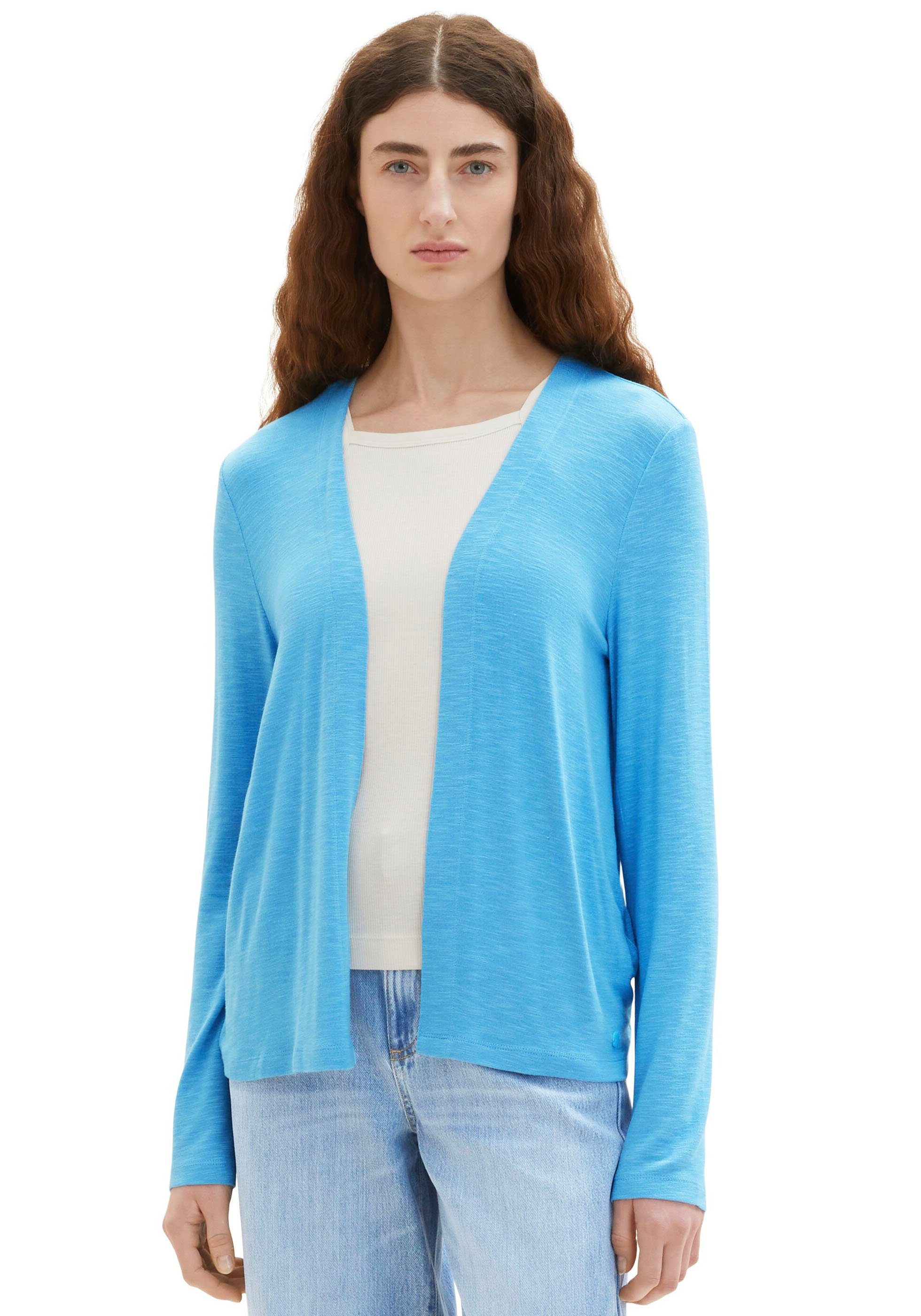 TOM TAILOR Cardigan soft cloud blue Streifenmuster mit