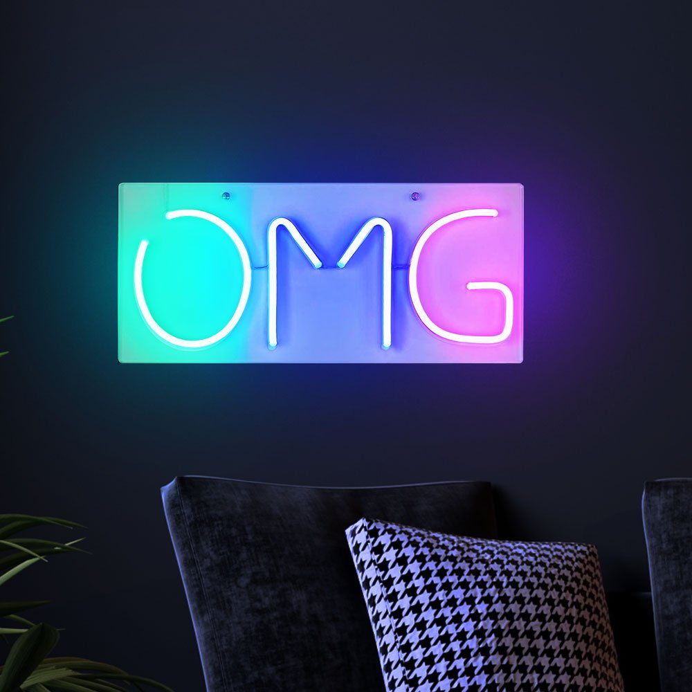 etc-shop Dekolicht, LED Wand Leuchte Party Wohn Zimmer Beleuchtung Deko  Lampe OMG USB Silikon NEON-Schild online kaufen | OTTO