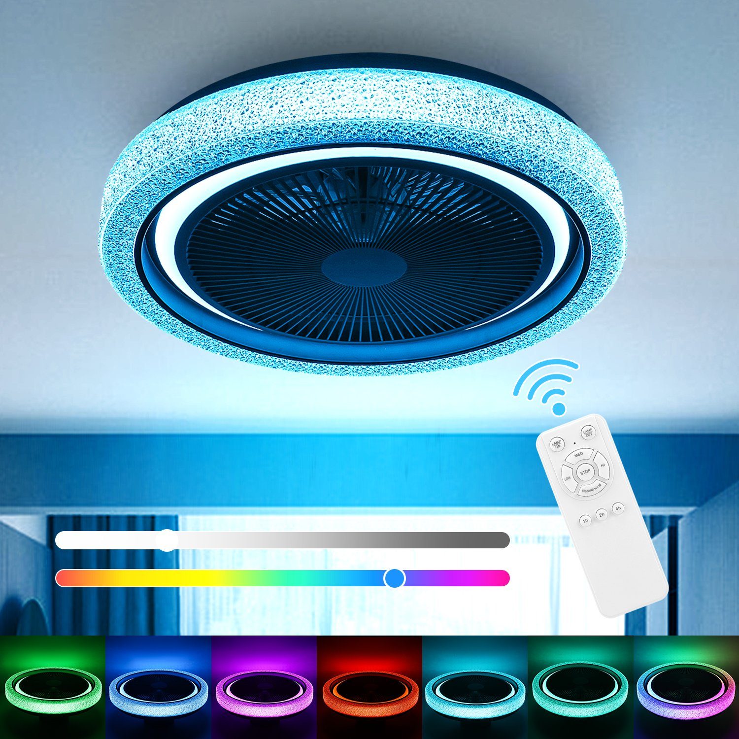 LETGOSPT Deckenleuchte Deckenventilator mit Lampe, 50W günstig online kaufen