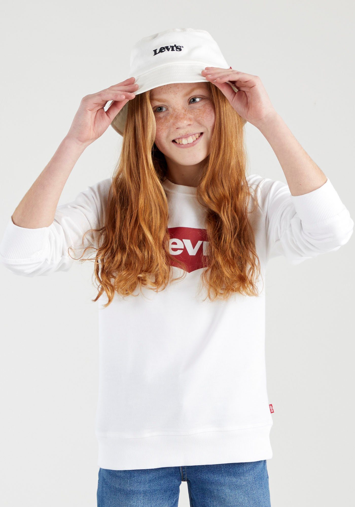 Kids CREWNECK SWEATSHIRT BATWING for Levi's® weiß GIRLS Sweatshirt
