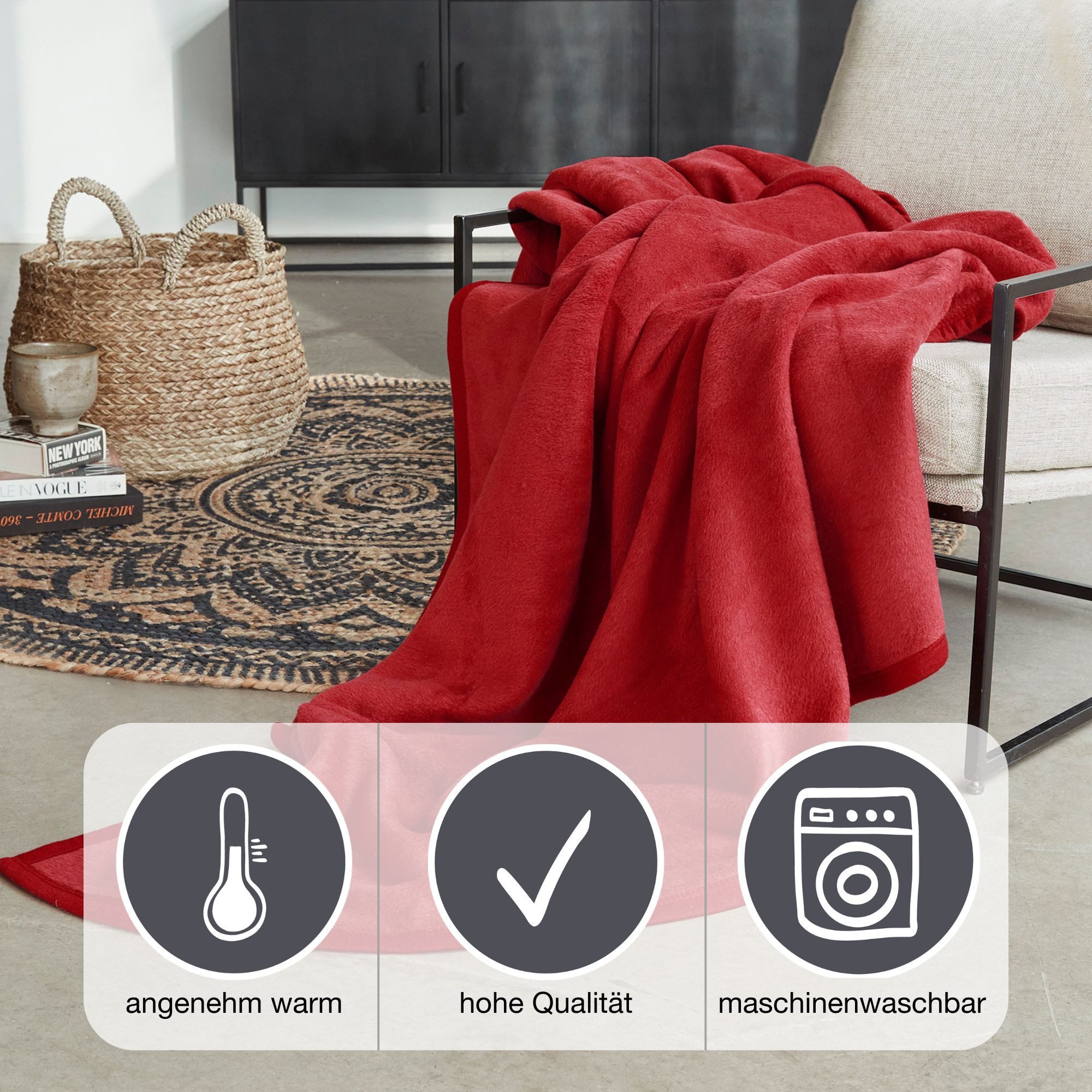 Wohndecke Luxus, IBENA, verschiedene Größen, unifarbenes günstig online kaufen