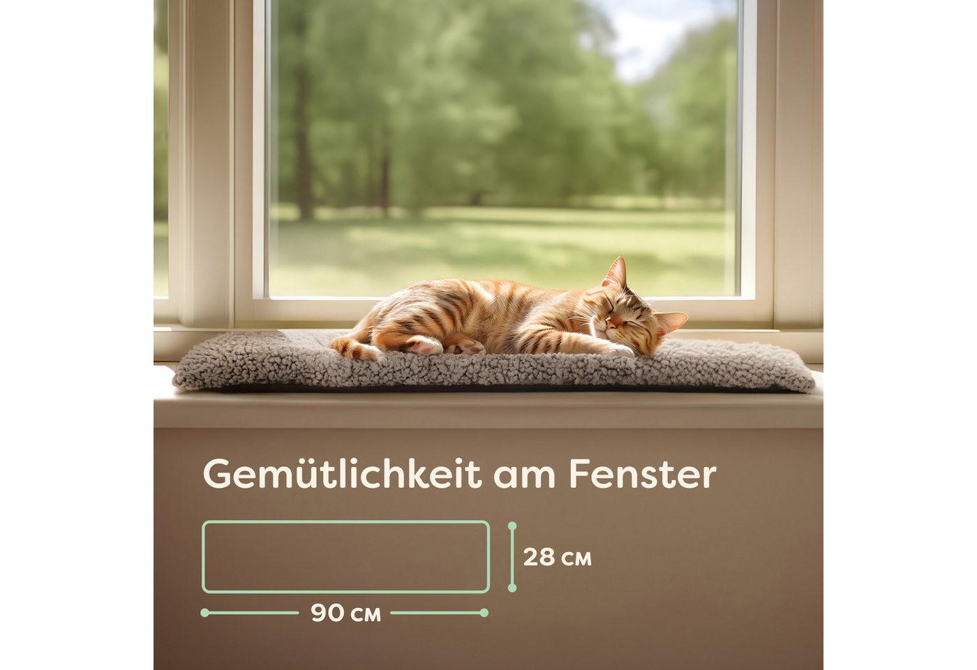 Thumbnail - Knupis Tierdecke für Katzen - 90x28cm - Selbstwärmende Fensterbrett Fensterbankauflage, Geschenk für Katzenliebhaber – S...