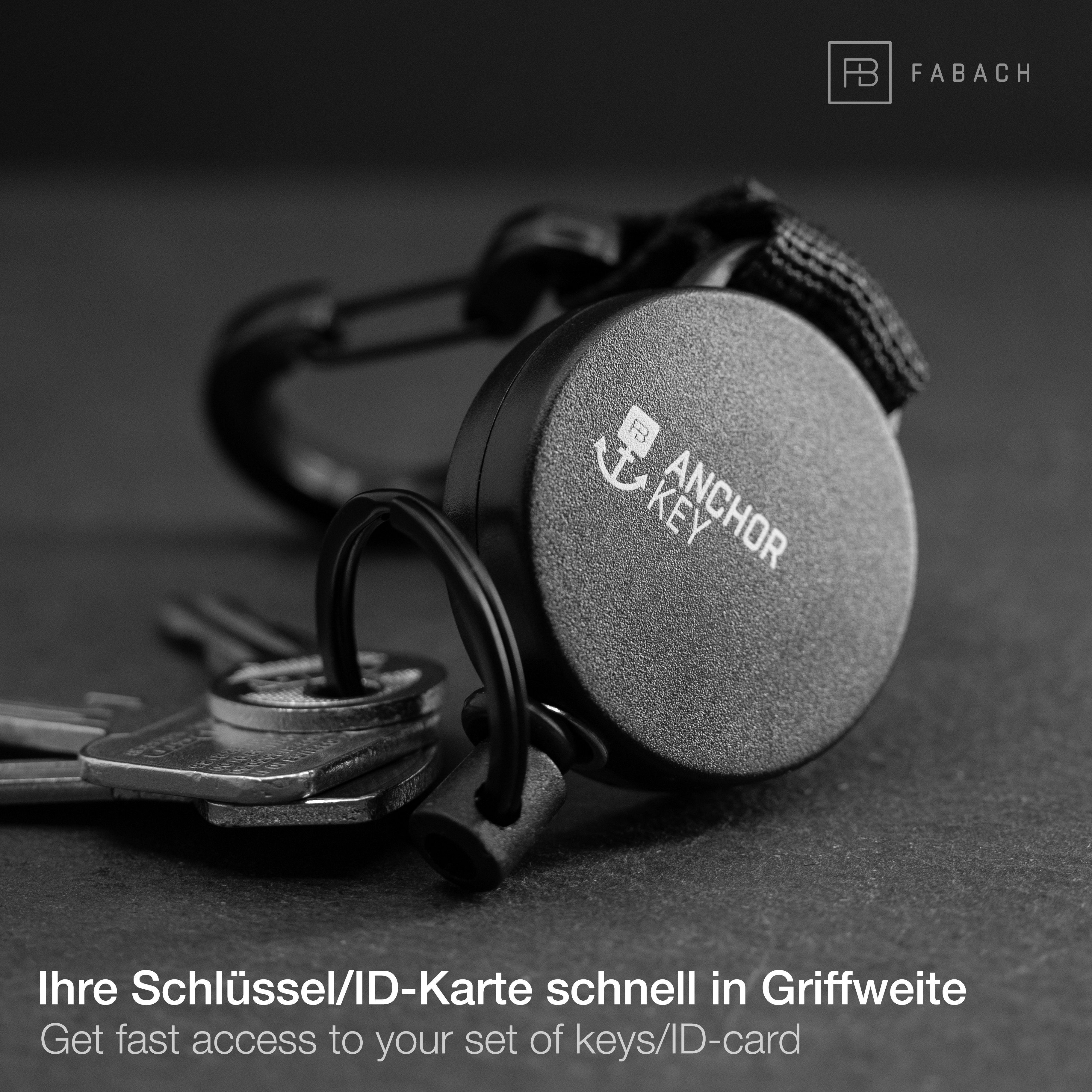 FABACH Schlüsselanhänger Schlüsselrolle ausziehbar - Jojo Kartenhalter mit Aramidseil