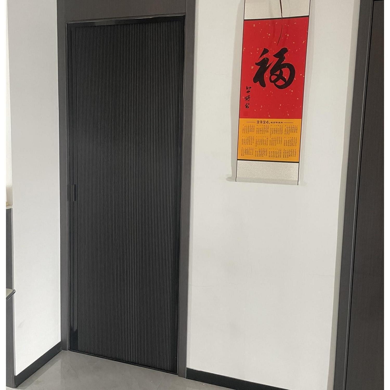 LuxusKollektion Raumteiler Falttür Schwarz Vliesstoff 53x203cm, 1-tlg.