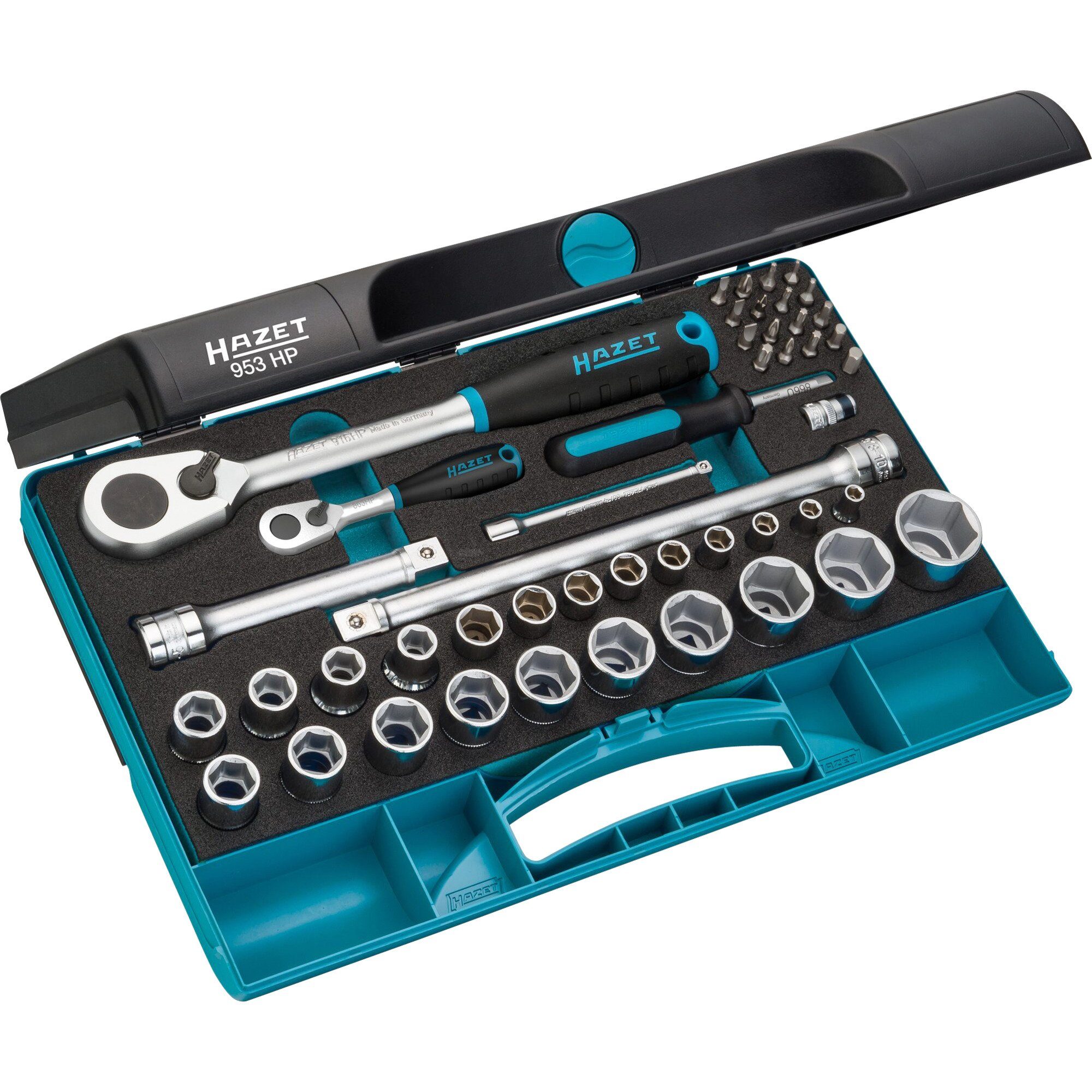 Bit- und Steckschlüsselset Hazet Steckschlüssel-Satz 953HP, 1/4" und 1/2"
