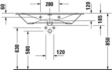 Duravit Einbauwaschbecken DU Möbelwaschtisch Viu 1030mm, Weiß mit