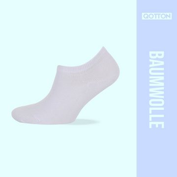 Qotton Sneakersocken Qotton kurze Sneaker Socken für Herren & Damen (6x Paar) unsichtbare Füßlinge im Sneaker besonders Rutschfest Socken slipper gekämmte Baumwolle nachhaltig invisible socks atmungsaktiv (6-Paar)