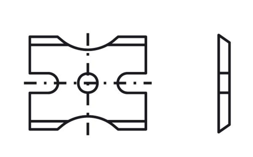 Tigra Wendeplattenfräser Blankett 8 26x18x2,0mm d=3,2mm R=9-13 T10MG 2 Stück | Fräser-Sets
