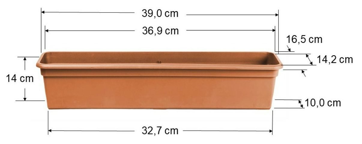 Floralo e. K. Balkonkasten aus Kunststoff, eckig, terracotta