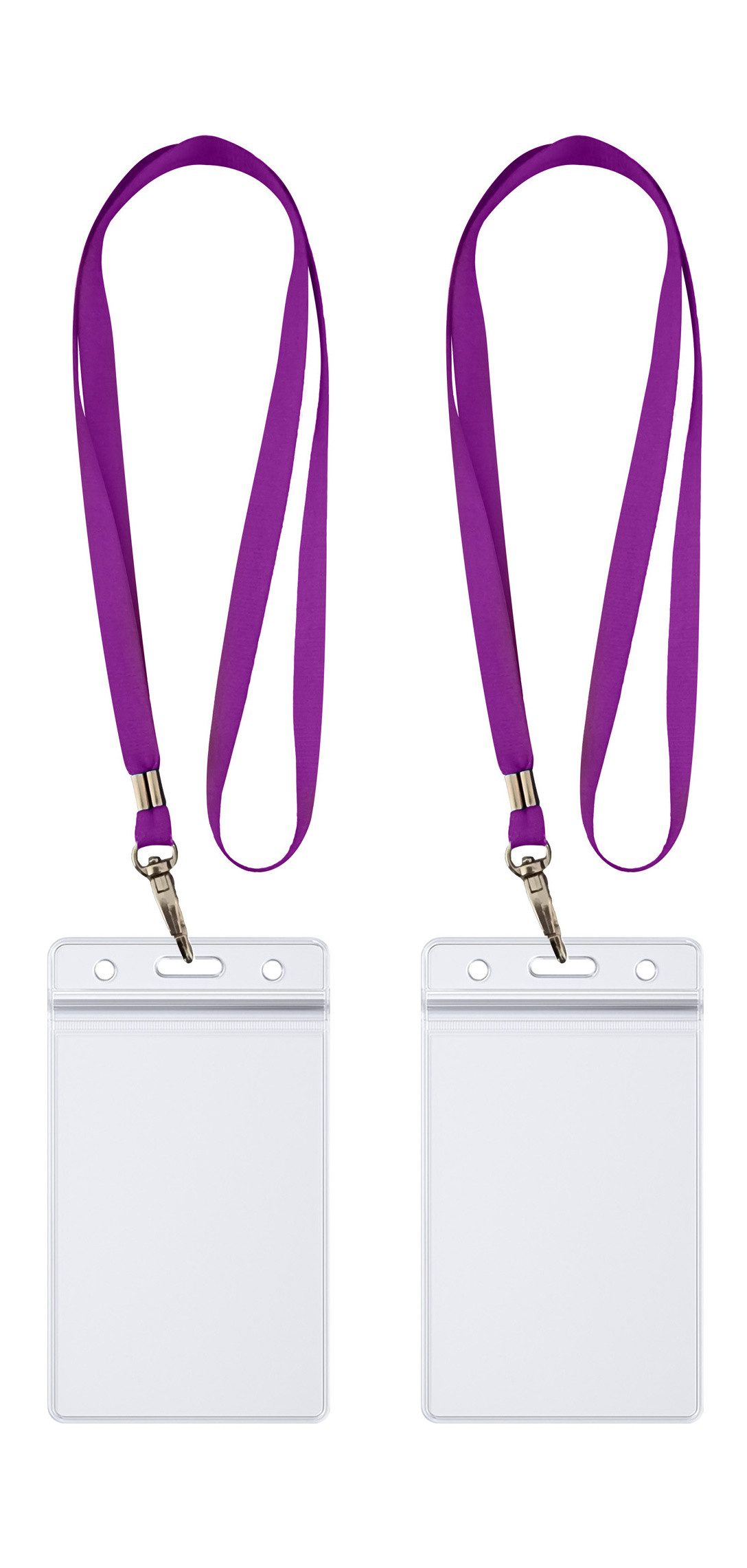 WEBBOMB Schlüsselanhänger 2x Ausweishalter ZIP Kartenhalter komplett mit2x Lanyard Schlüsselband