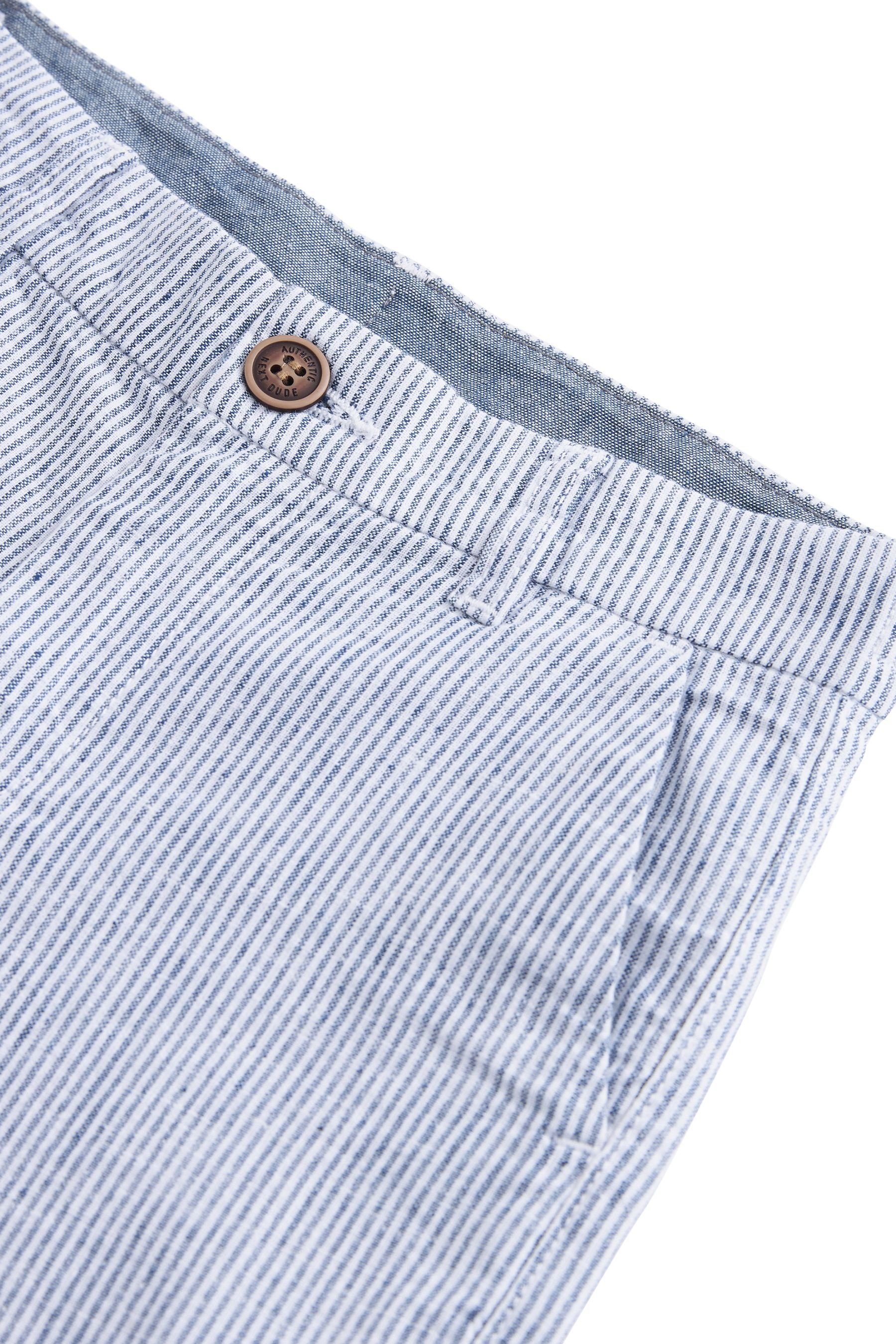 Next Stripe mit Chinoshorts Leinenanteil (1-tlg) Blue Chino-Shorts