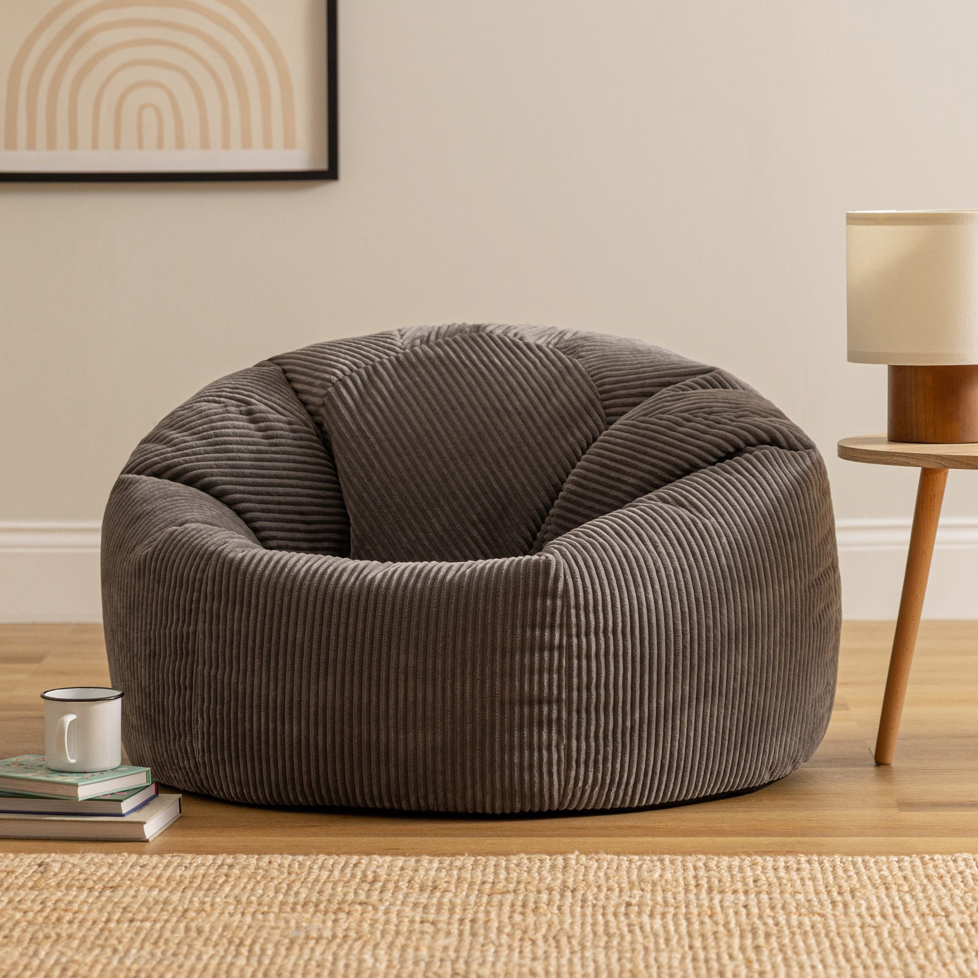 icon Sitzsack Sitzsack Erwachsene aus Cord flauschig „Kingston“, 85x50cm, Made in Germany, für Erwachsene & Kinder, mit Füllung – Bild 3 von 5