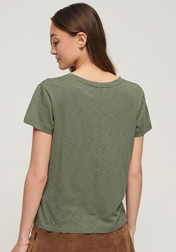 Superdry V-Shirt STUDIOS SLUB EMB VEE Spray Sea Green TEE