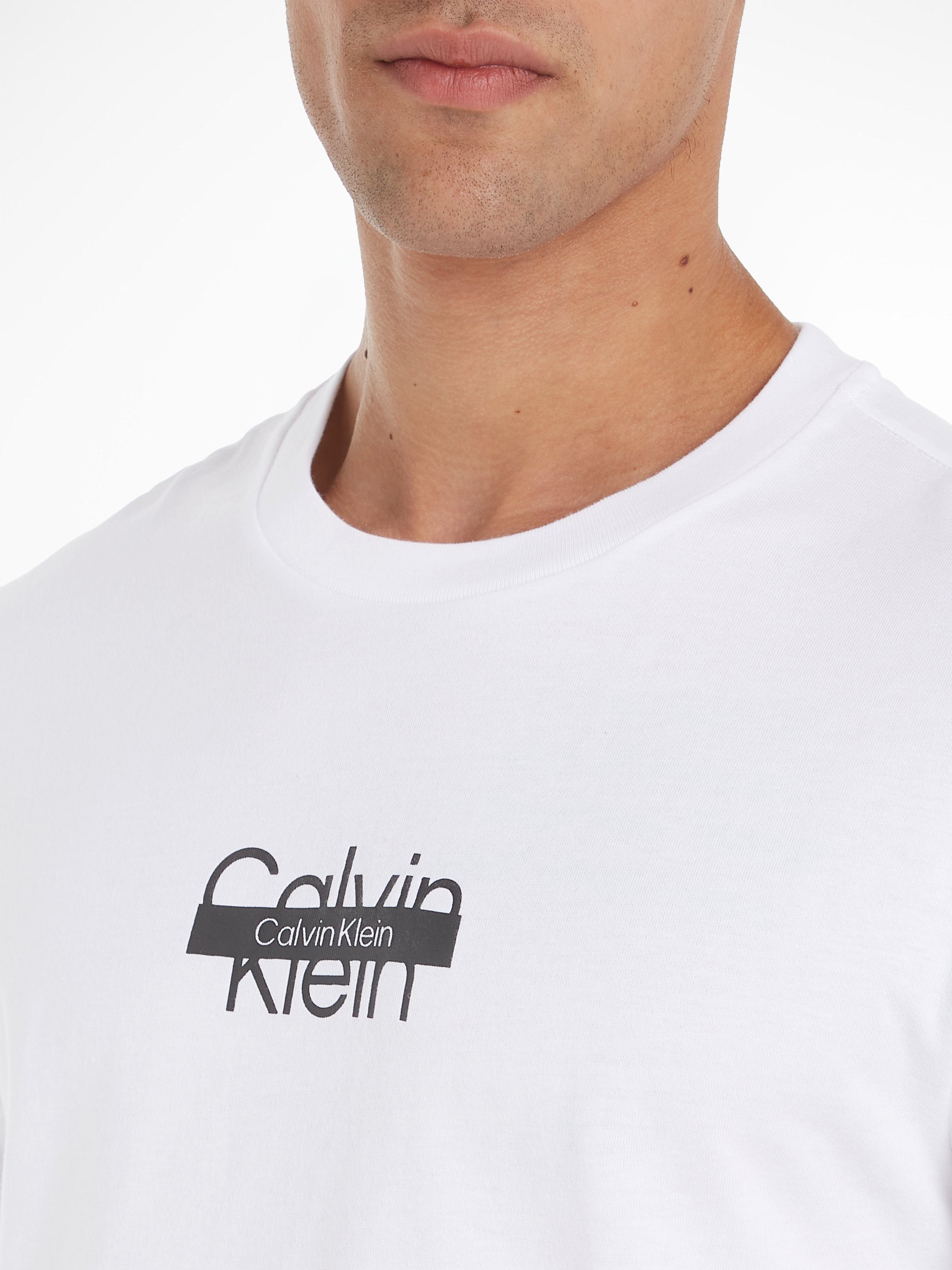 Calvin Klein T-Shirt Bright LOGO CUT White T-SHIRT THROUGH