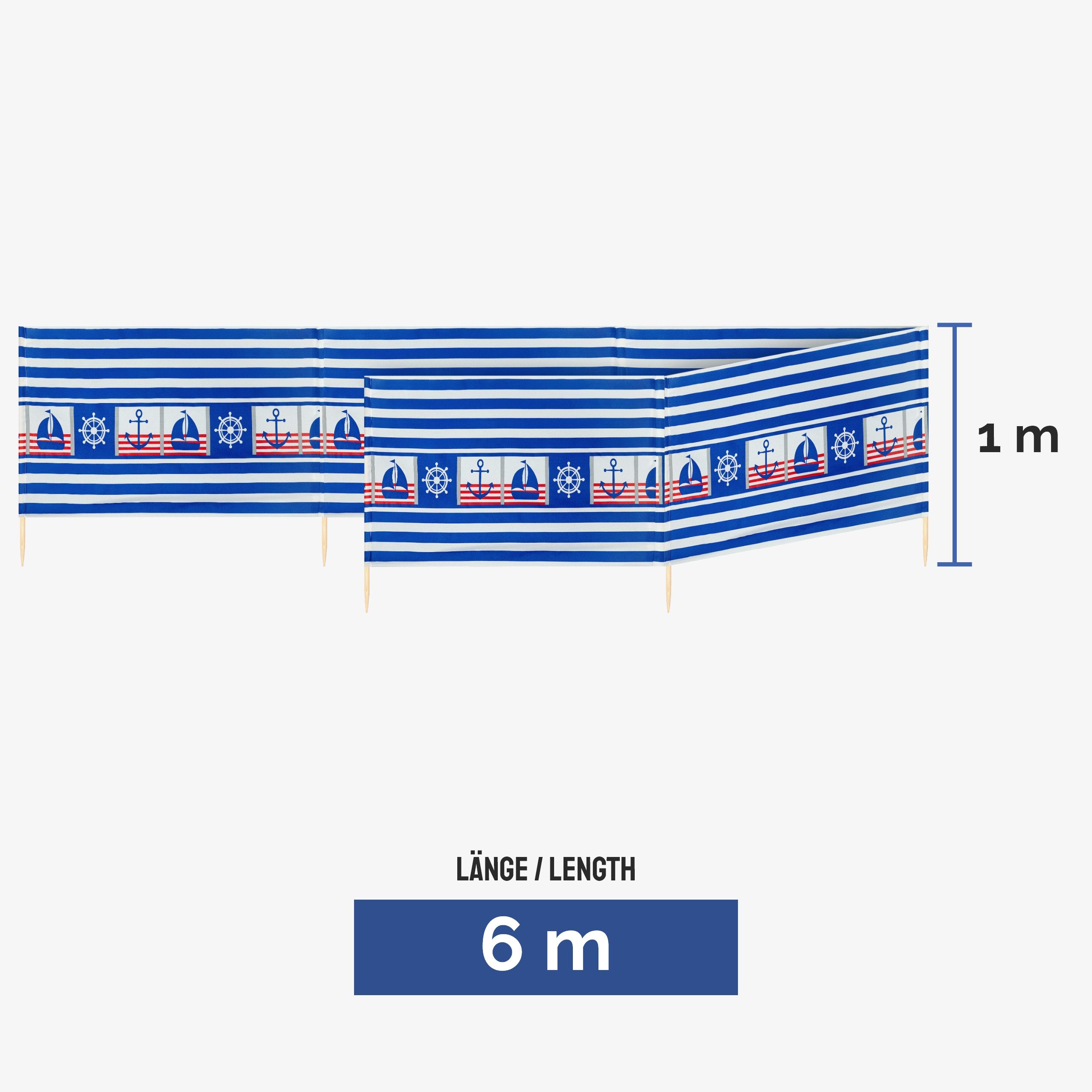Ladeheid Windschutz Strand Sichtschutz 15m LAEX001 günstig online kaufen