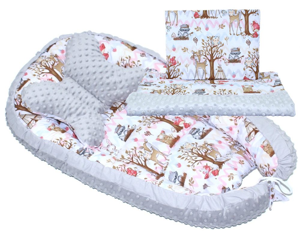 Bettnestchen Baby MINKY Nestchen Kokon Kuschelnest Kissen Decke Schmetterlingkissen