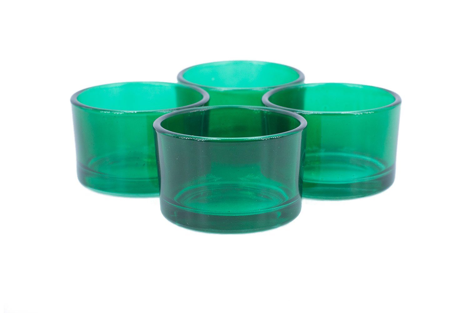 Creativery Teelichthalter, Teelichtgläser klein 51x33mm dunkelgrün 4er Set