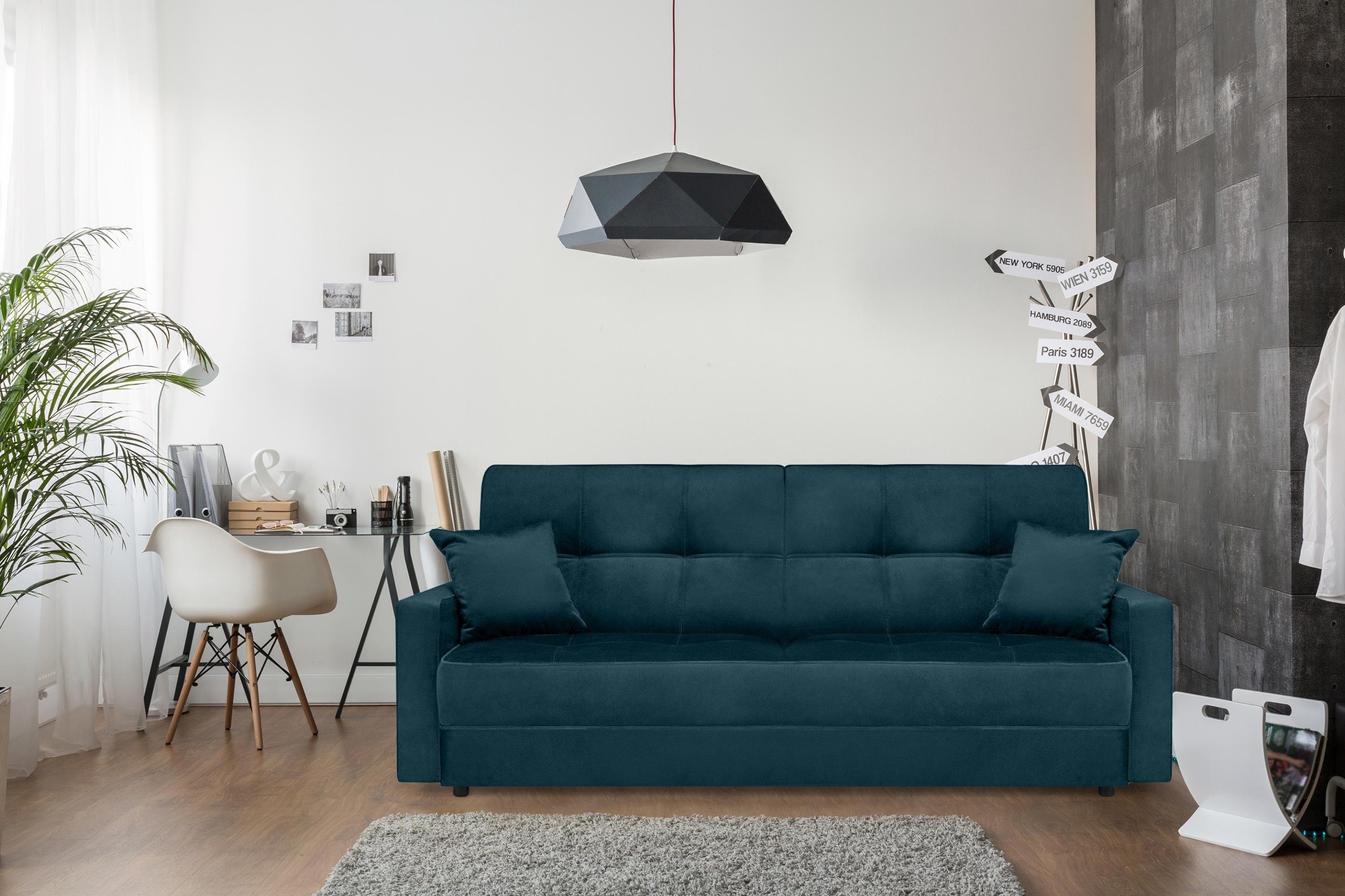 Konsimo Schlafsofa ORIO Liegefläche: Wellenunterfederung, 3 Sofa mit 219x90cm, Personen, mit Schlaffunktion