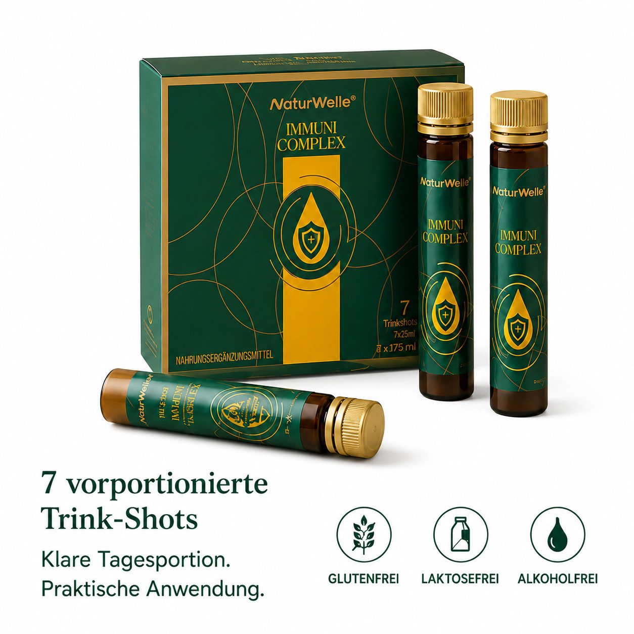 NaturWelle IMMUNI COMPLEX TRINKSHOTS Trinkshots, 1 er Packung à 7 St., 175 ml, made in Germany