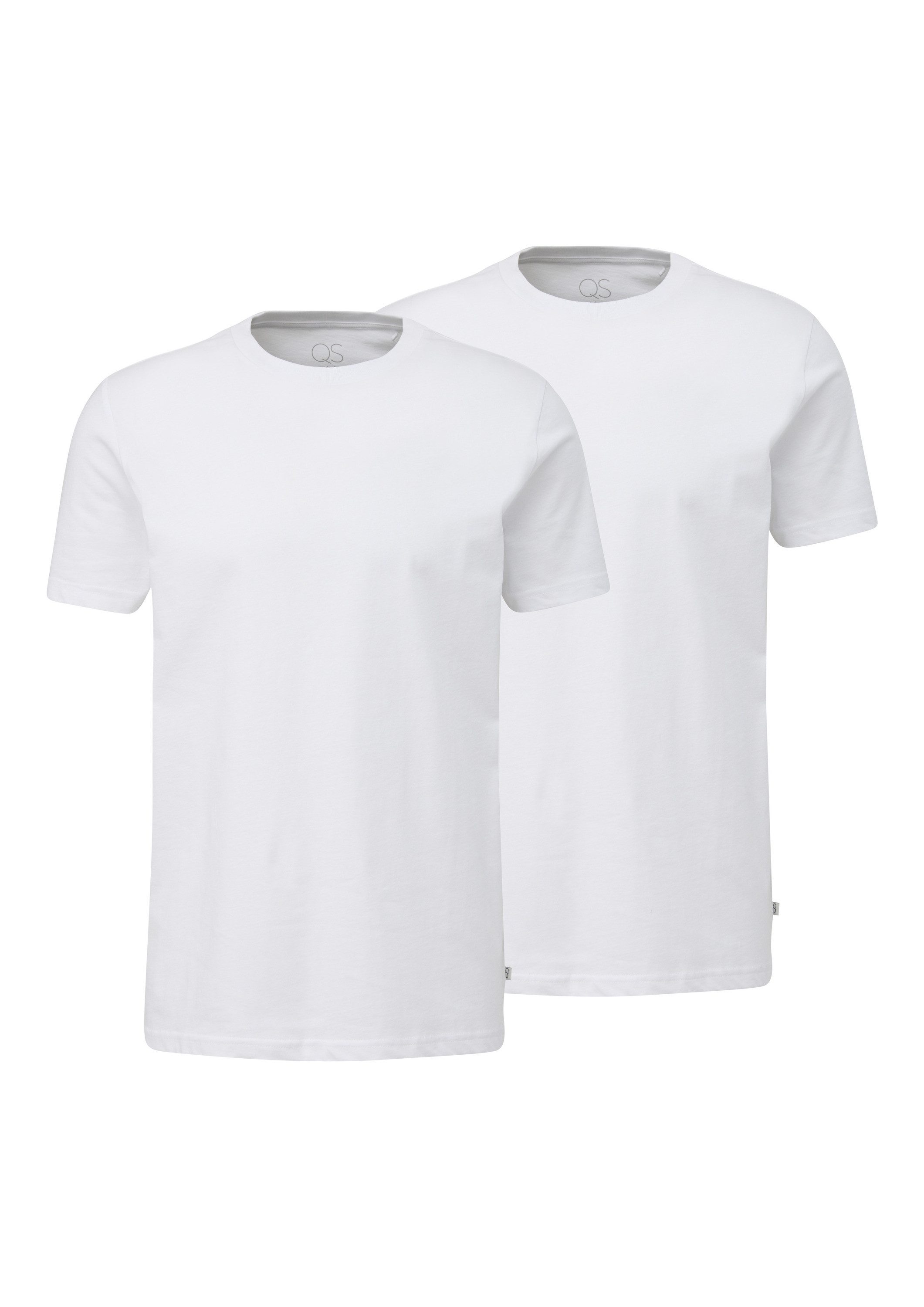 QS Kurzarmshirt T-Shirt Doppelpack: Regular Fit-Shirt mit Rundhals