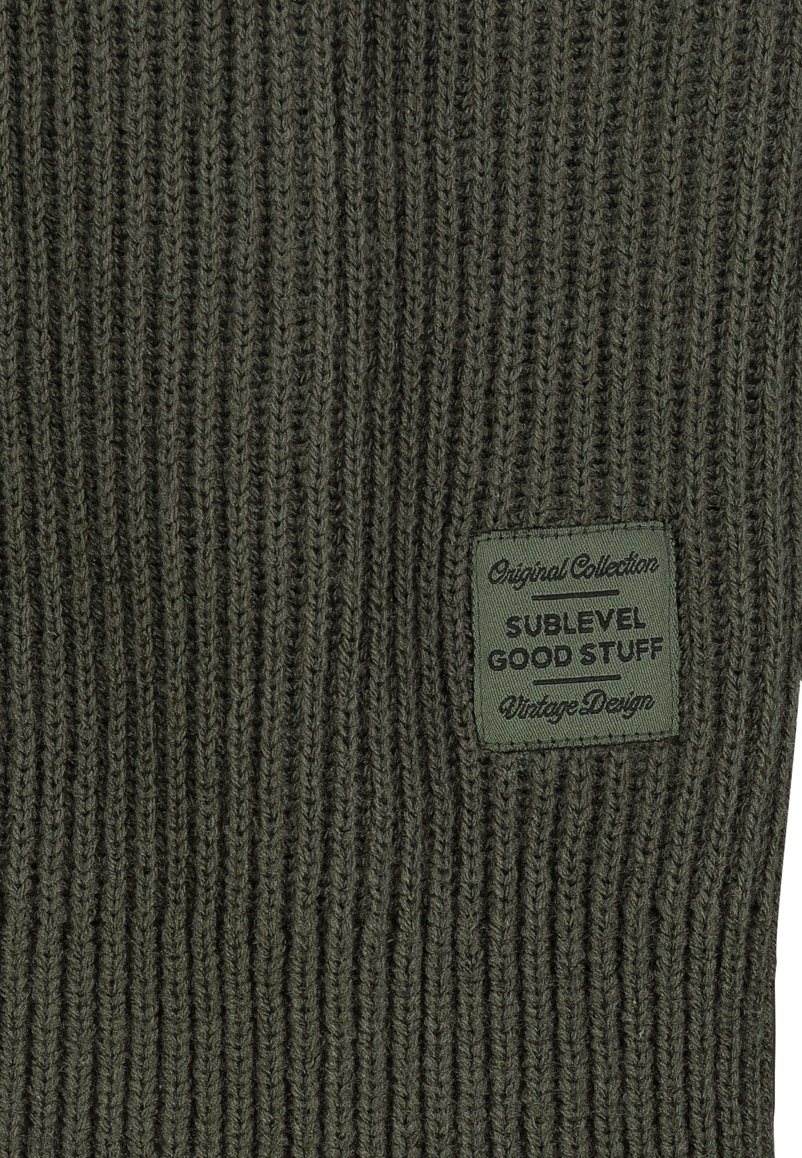 SUBLEVEL Strickjacke Herren Cardigan Strick mit Stehkragen Stehkragen, leichte Herbstjacke