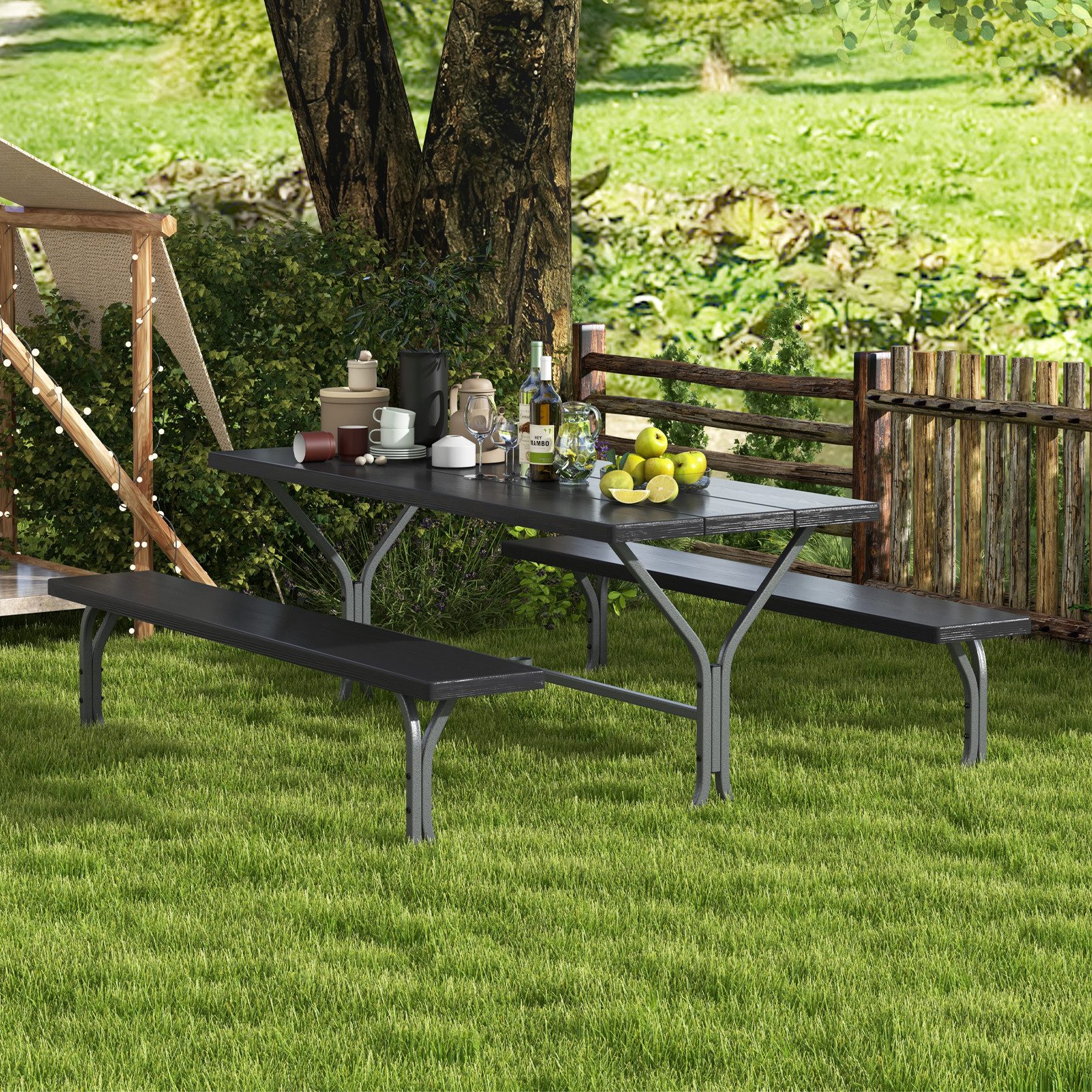 KOMFOTTEU Gartentisch, Picknicktisch Set, für 6-8 günstig online kaufen
