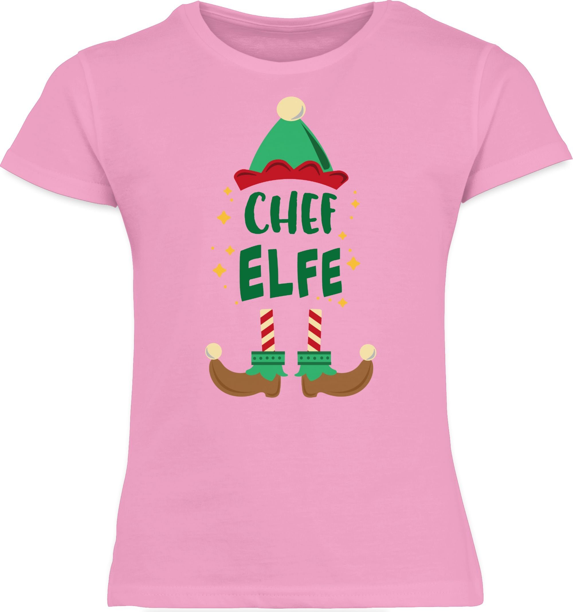 Kleidung Weihnachten Shirtracer Chef Rosa Elfe 1 Kinder Weihnachten T-Shirt