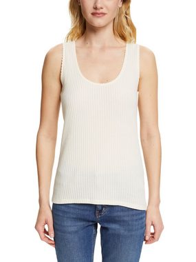 edc by Esprit T-Shirt Top mit Pointelle-Muster (1-tlg)
