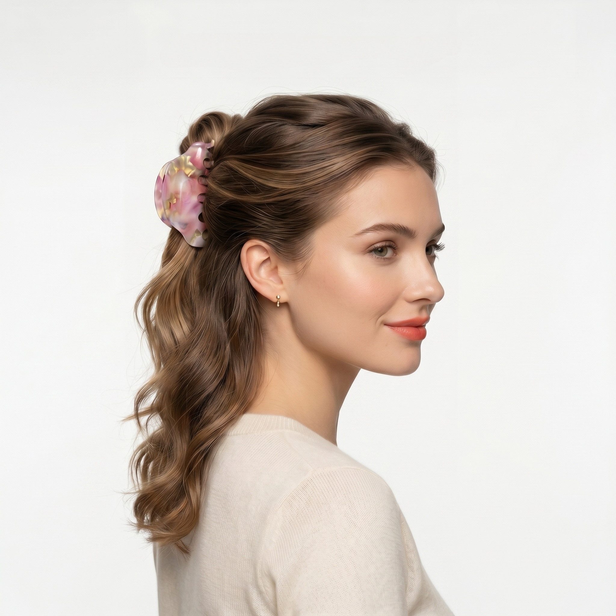 The Beauty House Haarklammer Moderne Haarspange in Pastell-Marmoroptik, – stilvoller Haarschmuck & Haarclip für trendige Frisuren