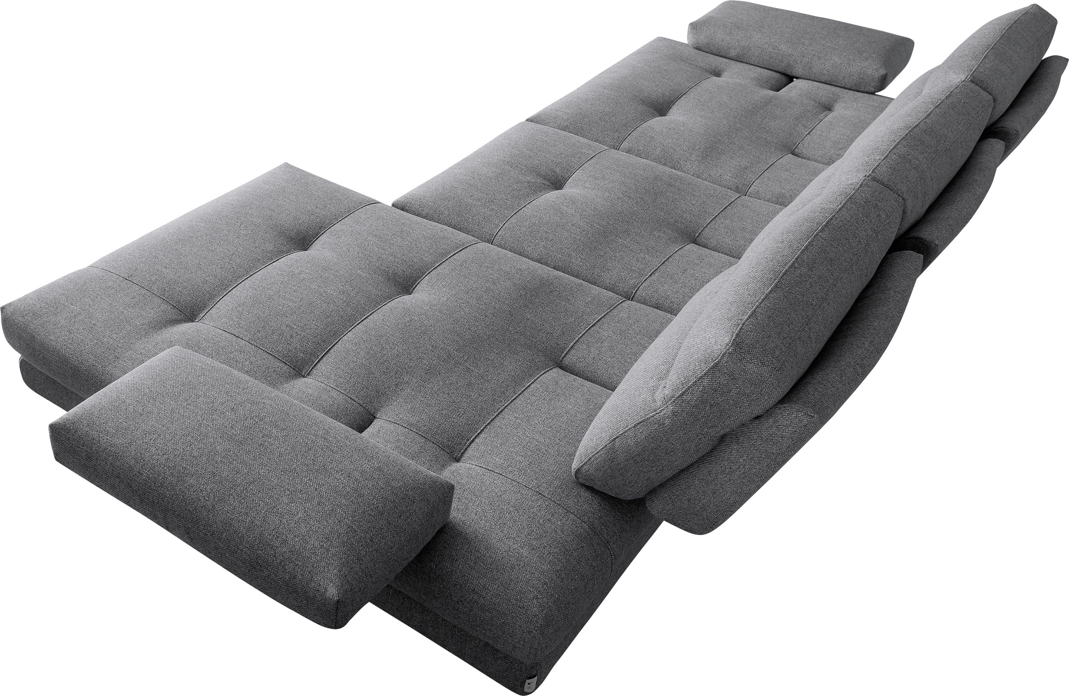 CALIA ITALIA Ecksofa Toby Wing, B/T: 288/153 cm, Designsofa mit hohem Sitzkomfort, L-Form, inklusive Sitztiefenverstellung, Füße in chrom glänzend